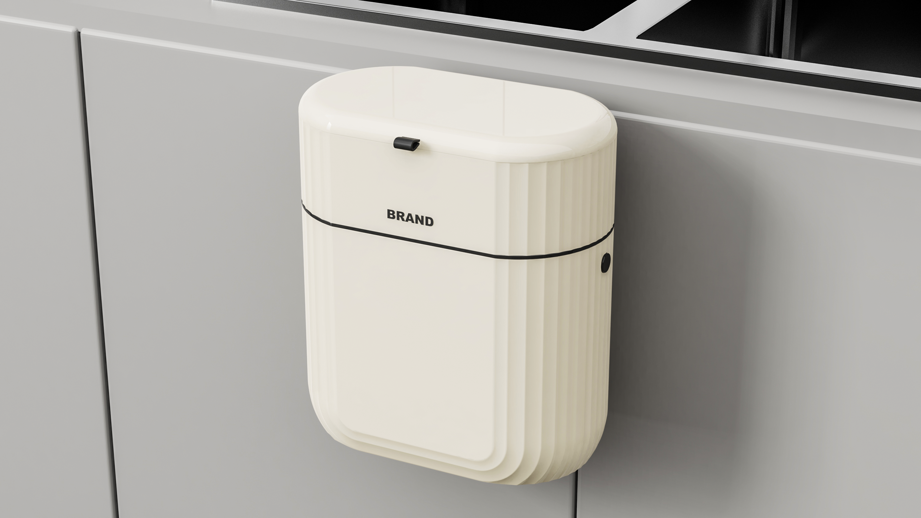 Wall-mounted trash can，