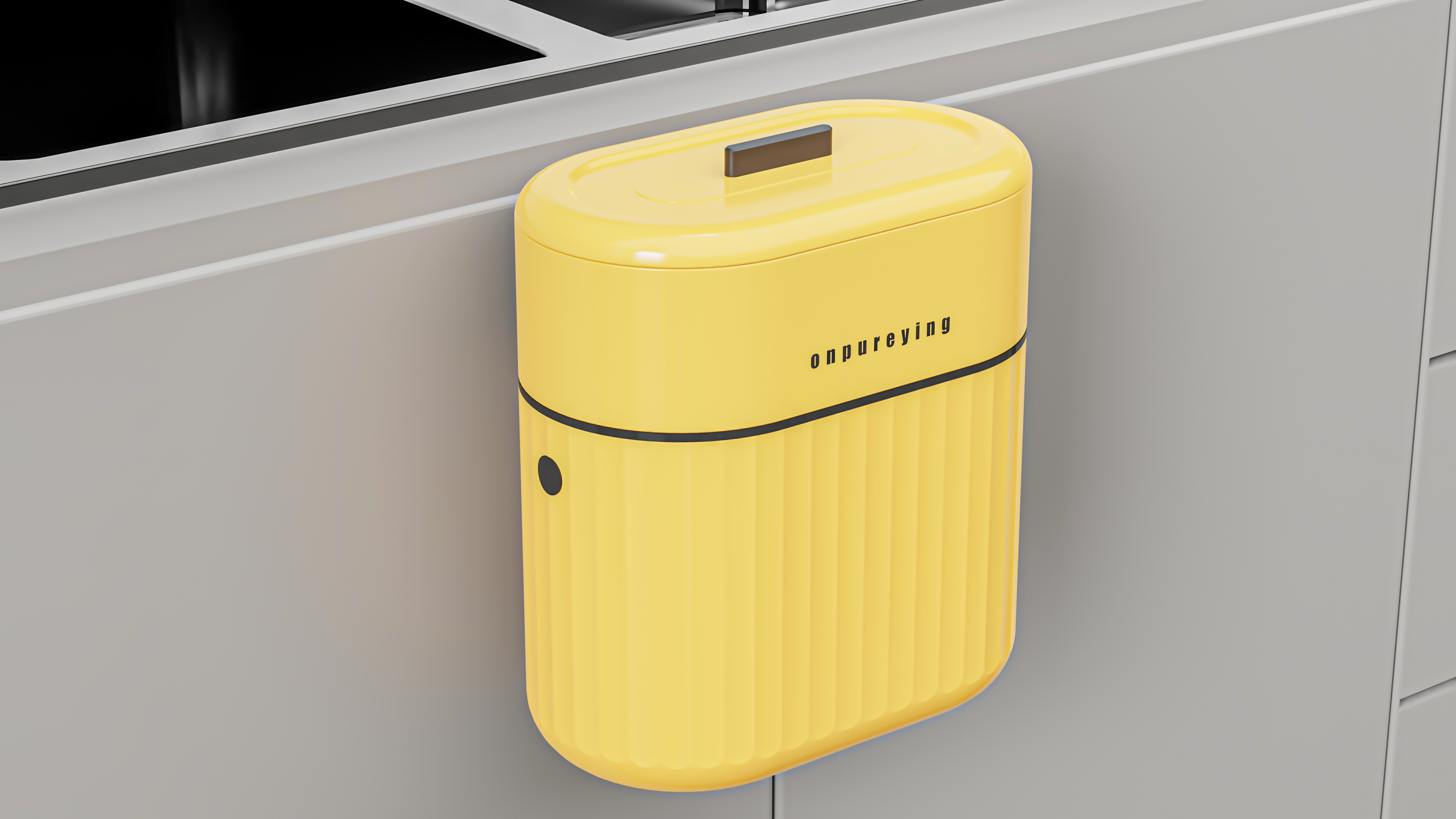 Wall-mounted trash can，