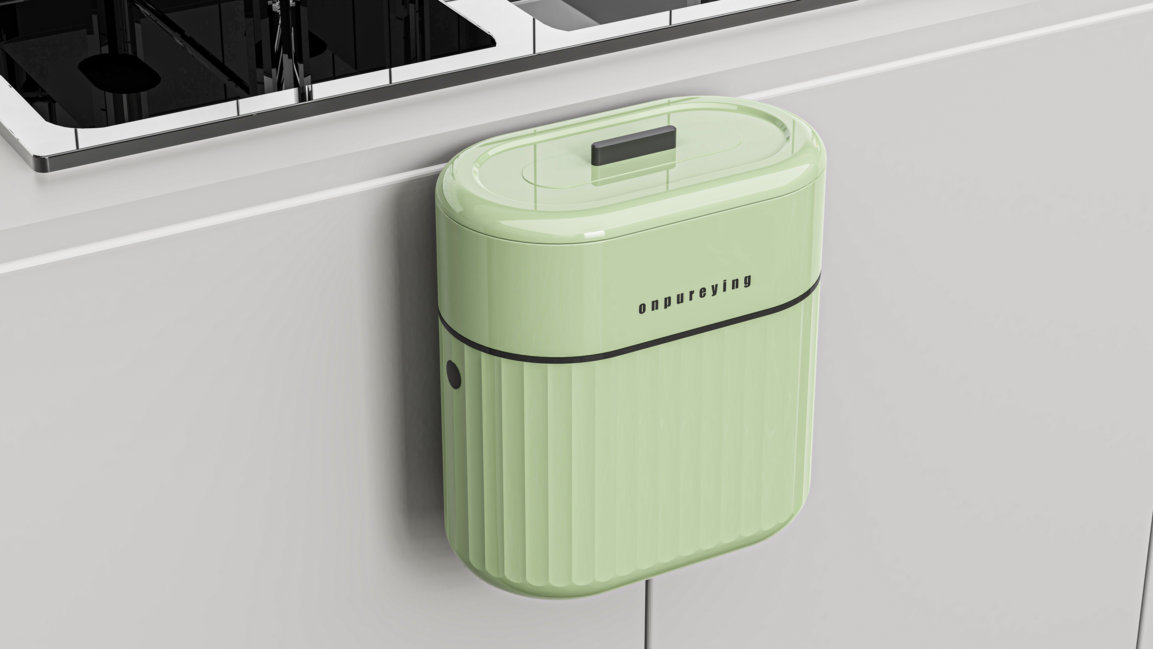 Wall-mounted trash can，