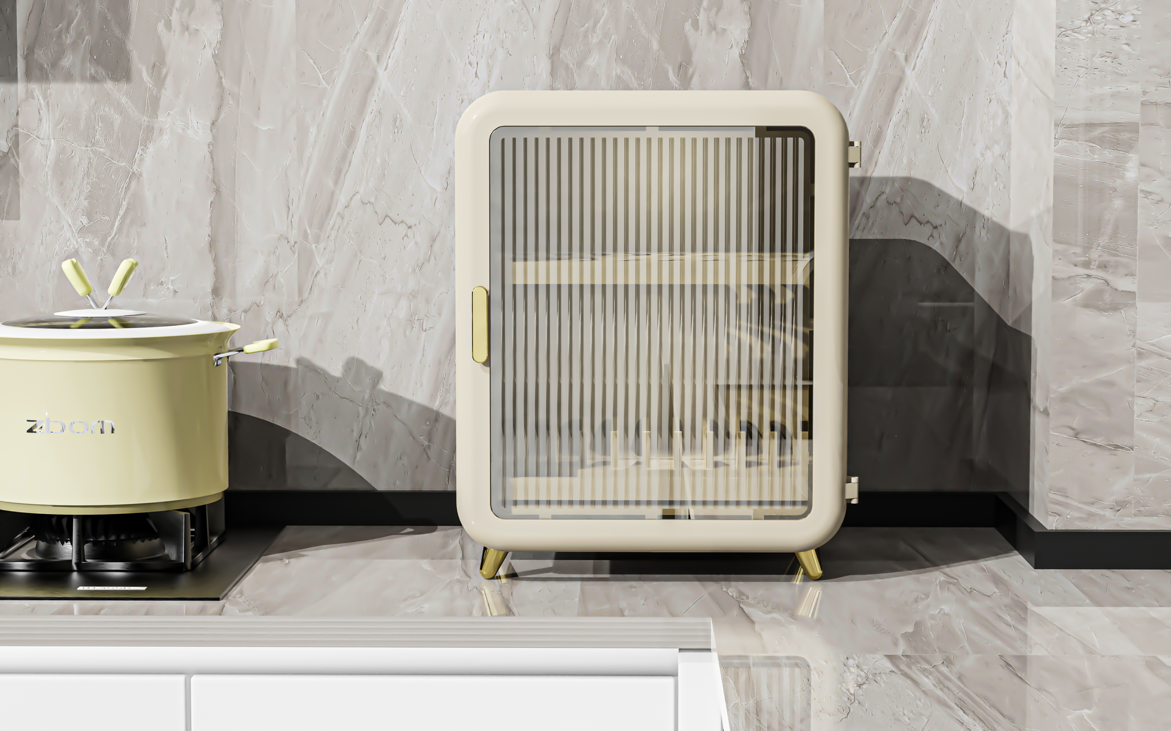 Double bowl chopsticks storage box，