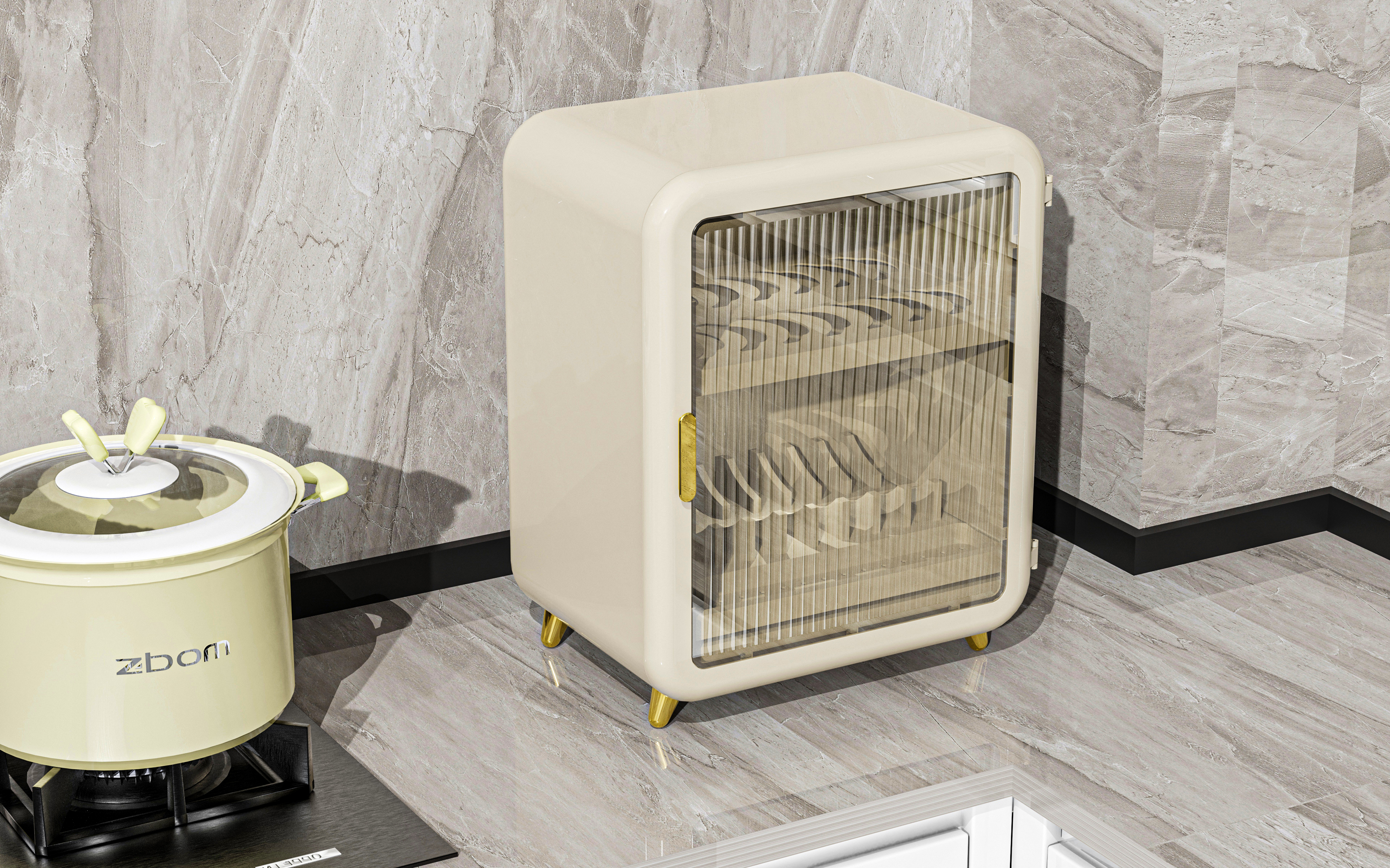 Double bowl chopsticks storage box，