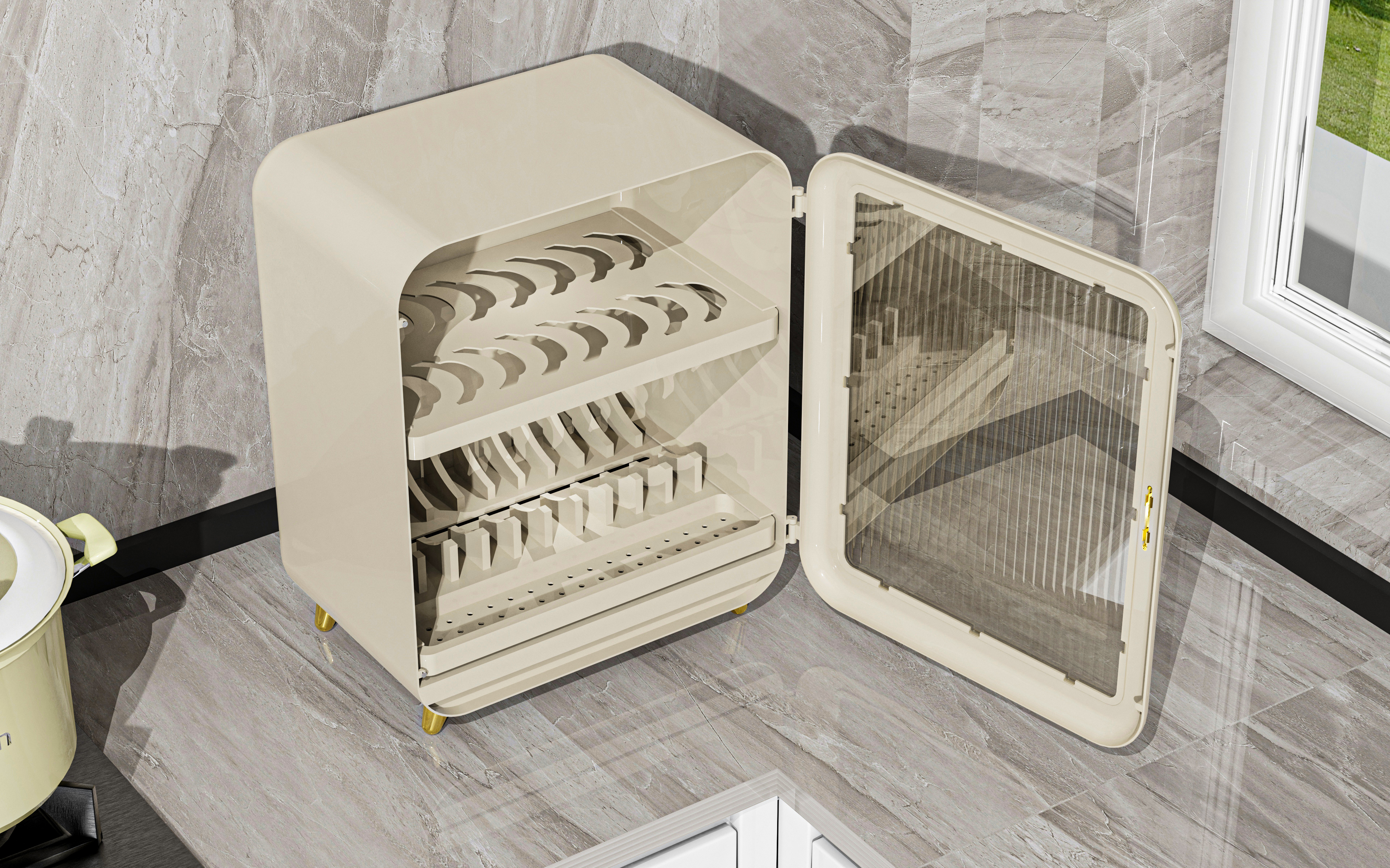 Double bowl chopsticks storage box，