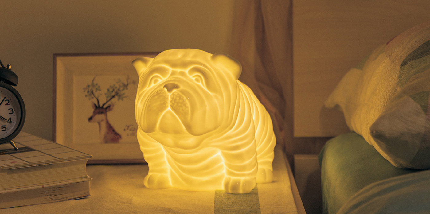 Original ceramics，French Bulldog，Creative lighting，Night light，Aina life，Craftsmanship，