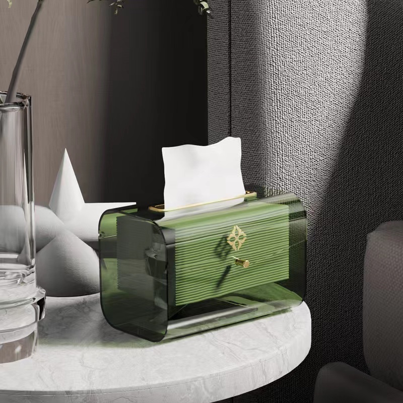 Light luxury，Tissue box，Receive，Spring，Design，Home department store，Simplicity，translucent，