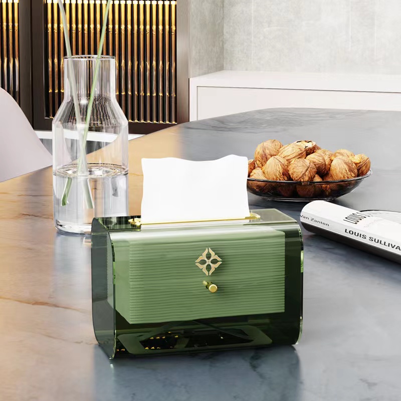 Light luxury，Tissue box，Receive，Spring，Design，Home department store，Simplicity，translucent，