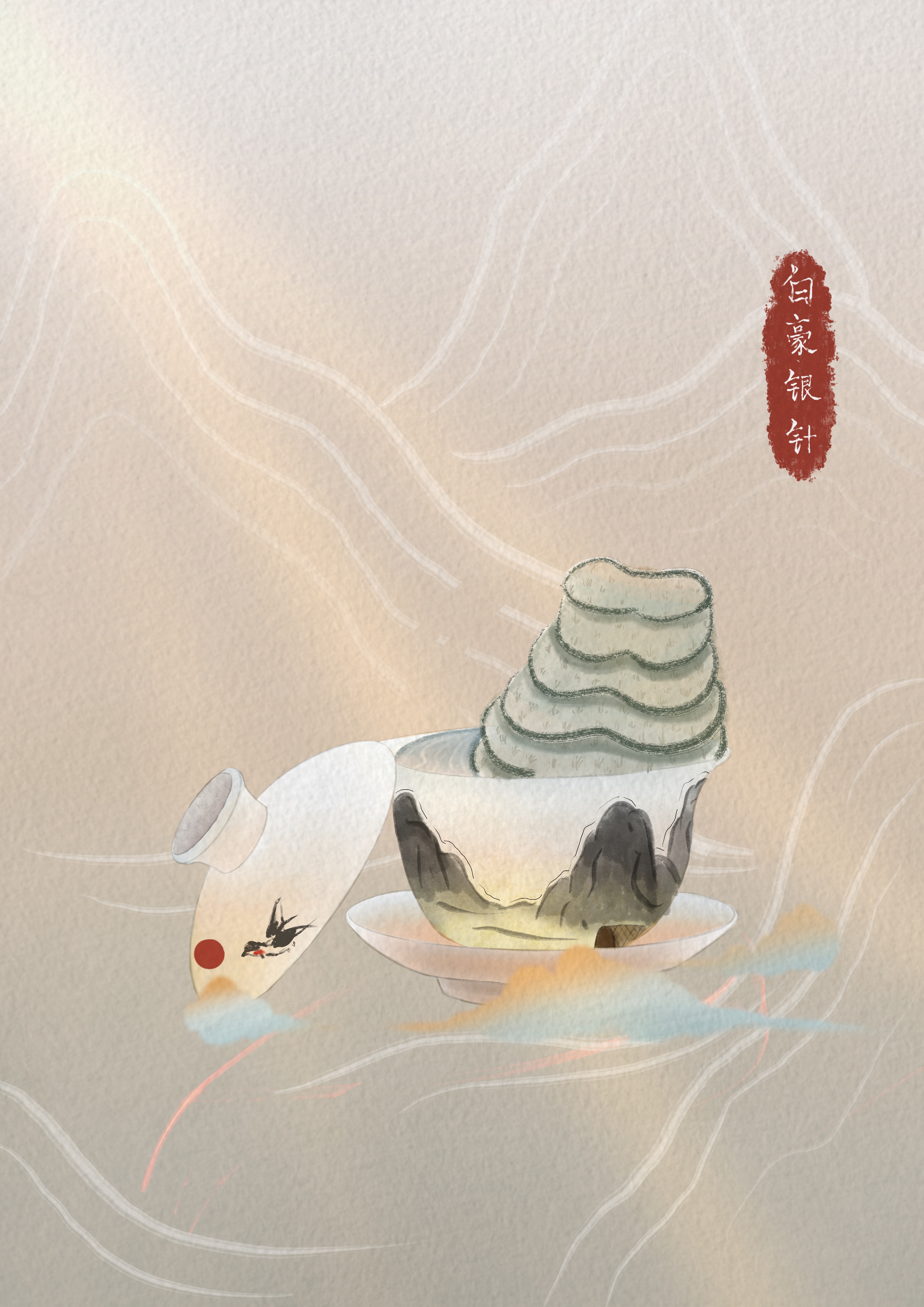 Illustration，National style，student，