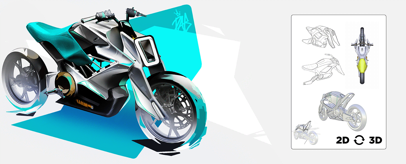 motorcycle，vehicle，Visual recognition，3D rendering，3d，