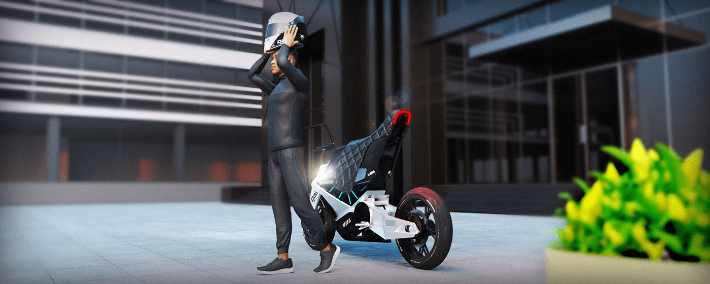 motorcycle，vehicle，Visual recognition，3D rendering，3d，