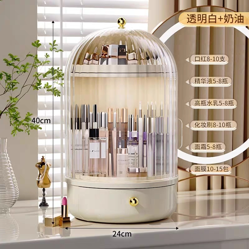 Cosmetic storage box，Rotating cosmetic storage，Bird cage storage box，Transparent storage，