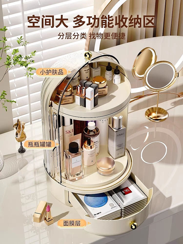 Cosmetic storage box，Rotating cosmetic storage，Bird cage storage box，Transparent storage，