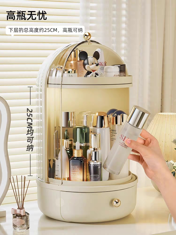 Cosmetic storage box，Rotating cosmetic storage，Bird cage storage box，Transparent storage，