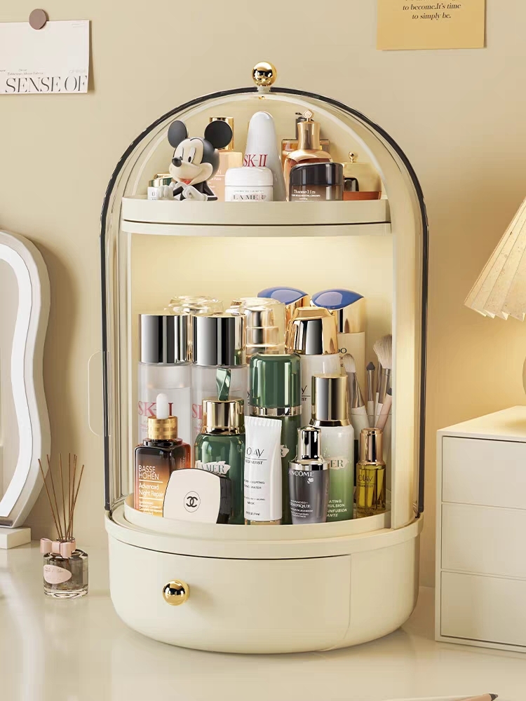 Cosmetic storage box，Rotating cosmetic storage，Bird cage storage box，Transparent storage，