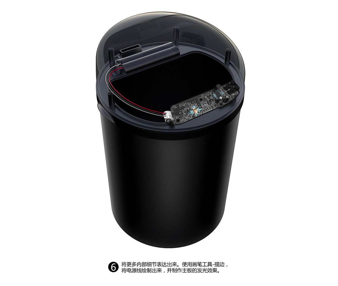 Production process of internal structure analysis diagram，Keyshot rendering，Photoshop post processing，