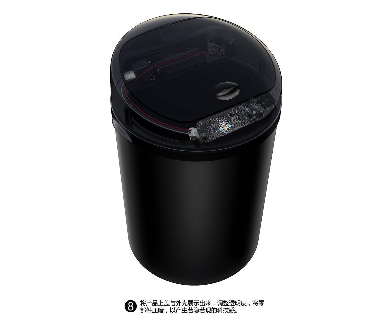 Production process of internal structure analysis diagram，Keyshot rendering，Photoshop post processing，