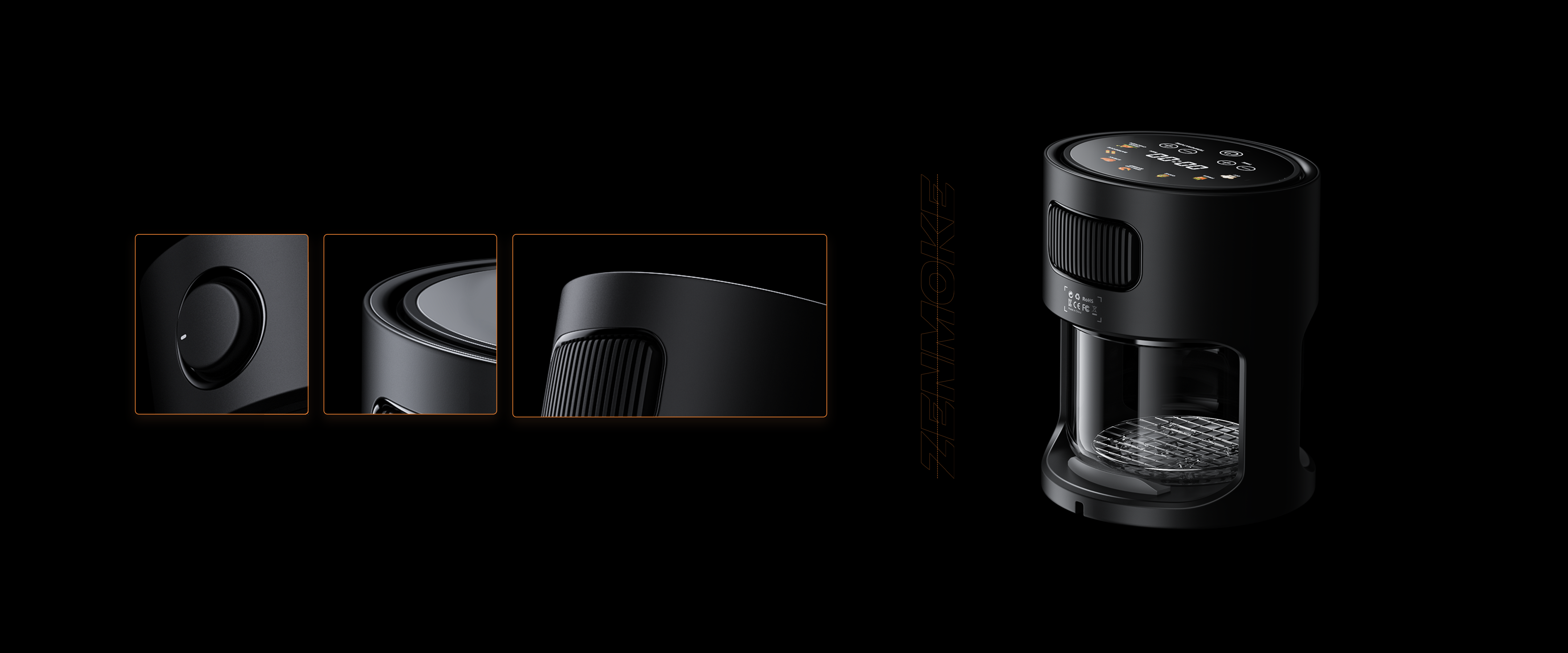 ZENMOKE，industrial design，Air fryer，Air Fryer，Household appliances，Visual effect design，If Award，