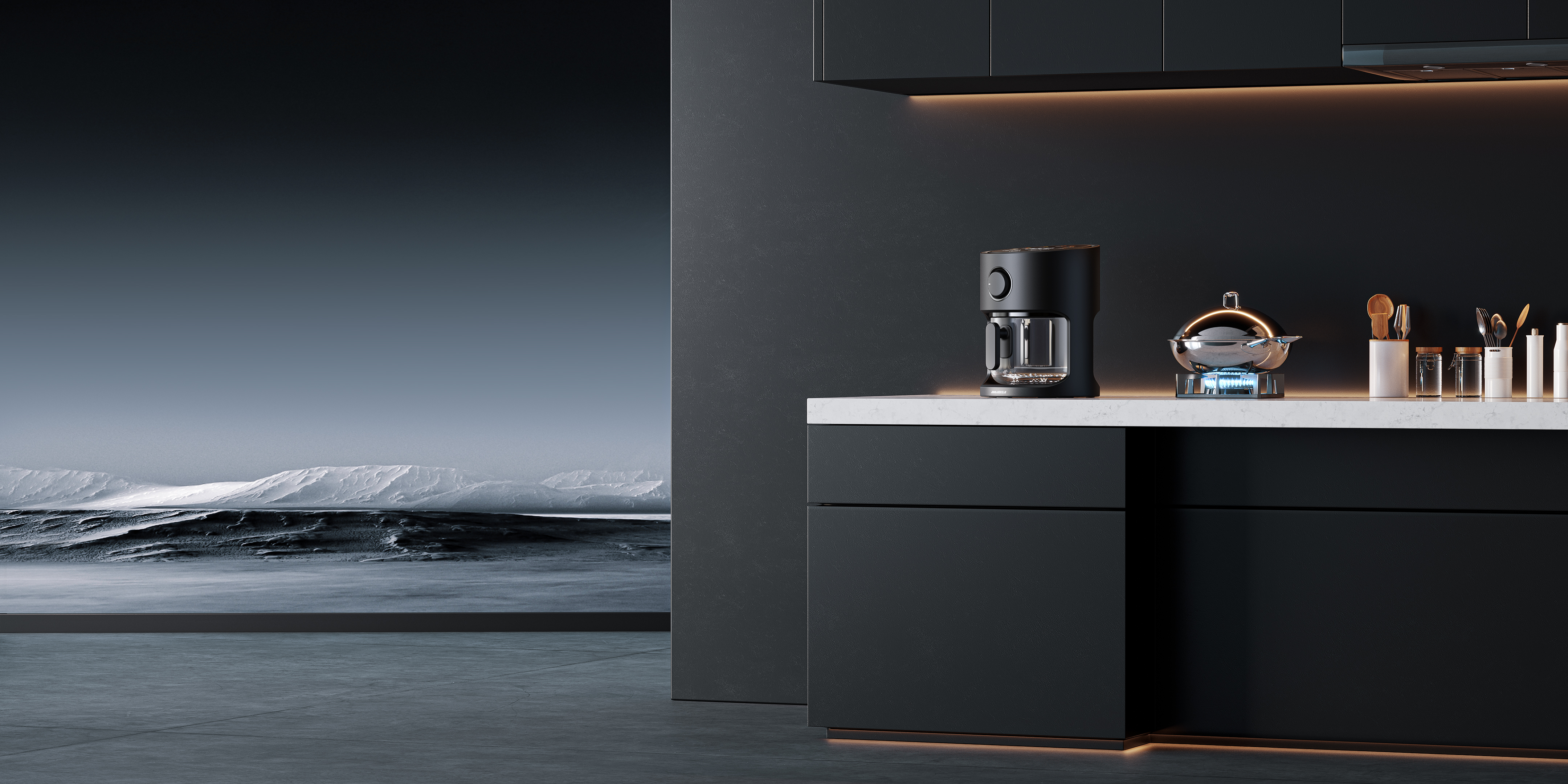 ZENMOKE，industrial design，Air fryer，Air Fryer，Household appliances，Visual effect design，If Award，