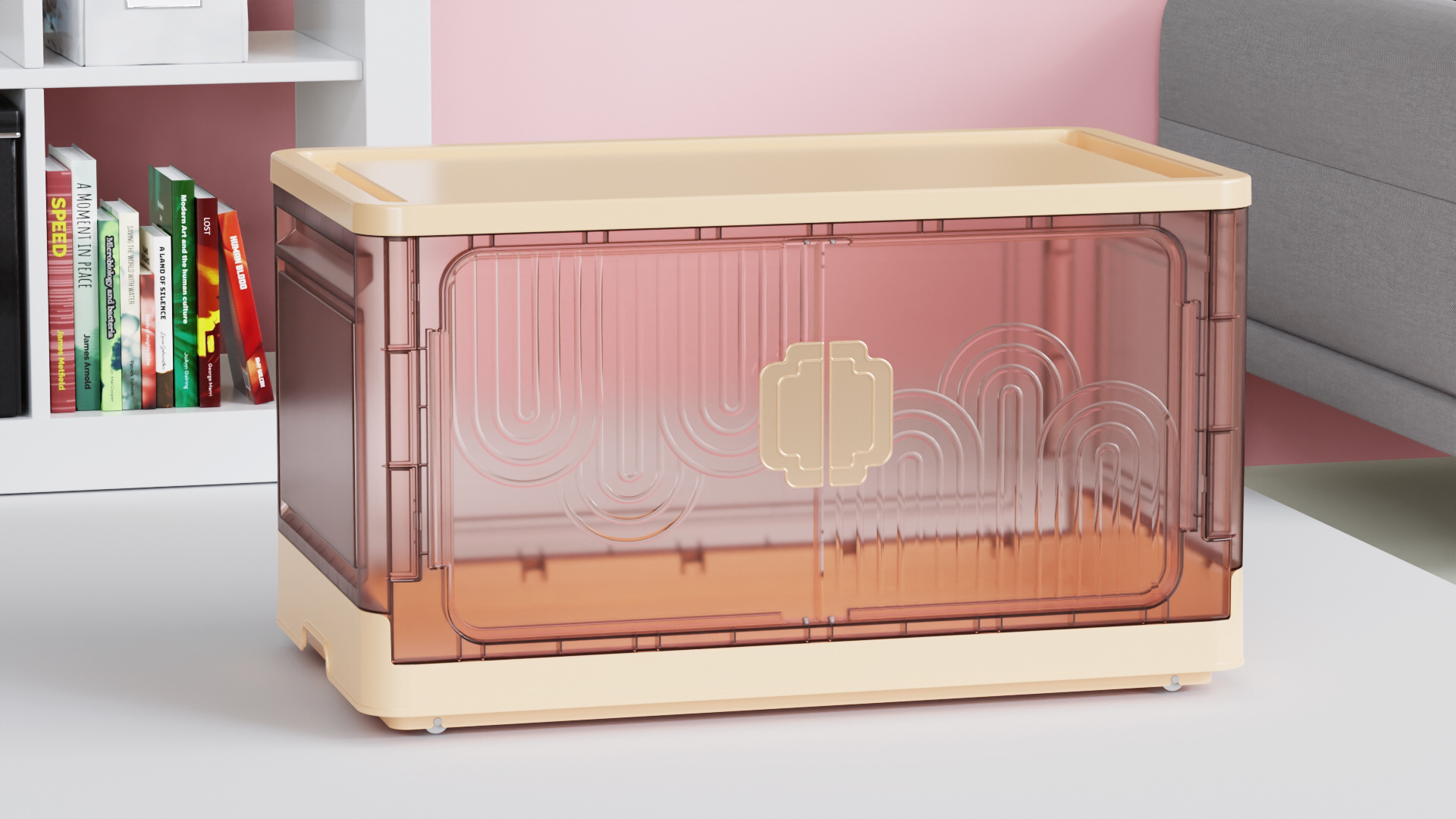 Folding box，Door Panel，panel，handle，Folding box handle，Folding box panel，Storage box door panel，