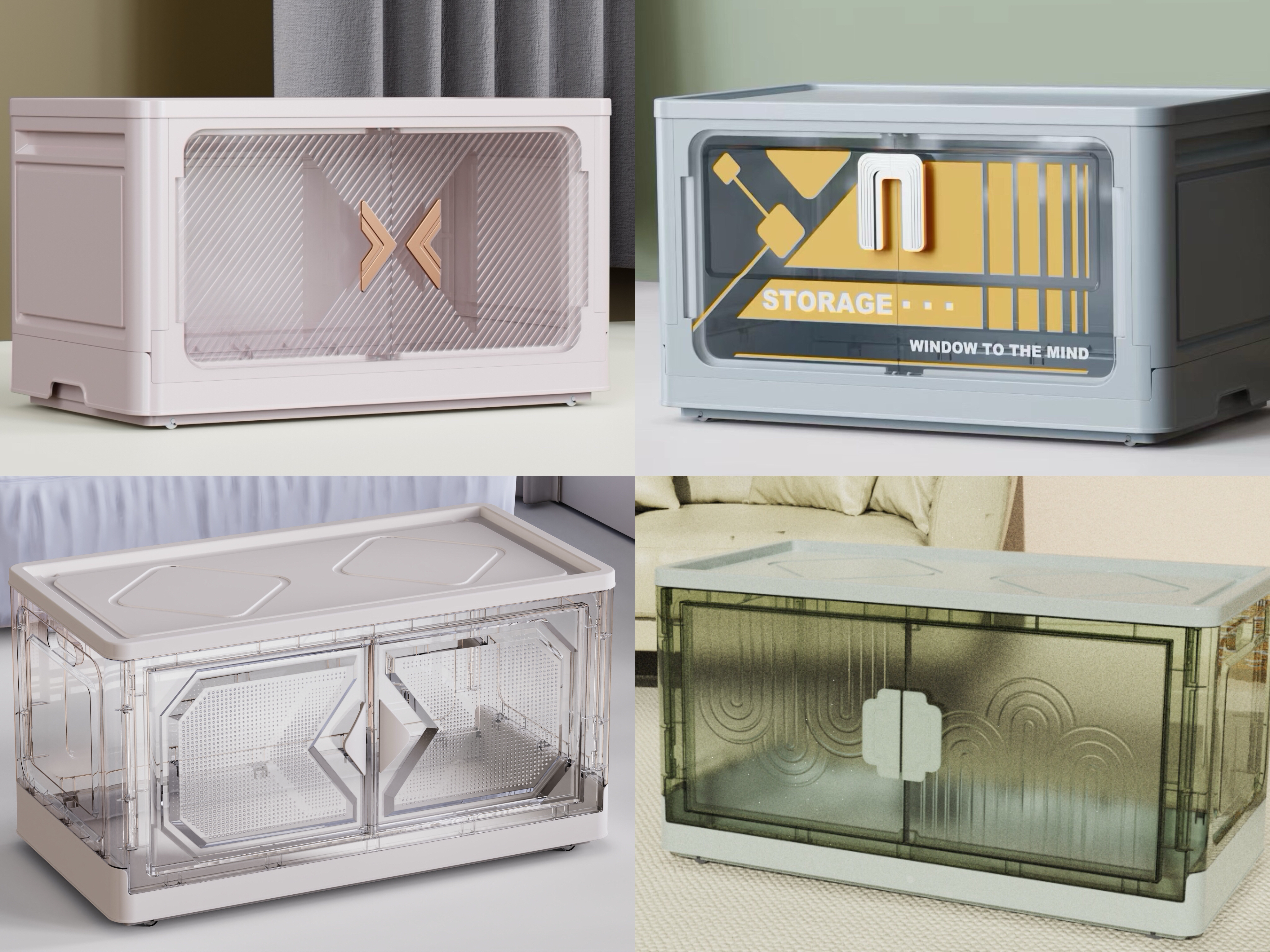 Folding box，Door Panel，panel，handle，Folding box handle，Folding box panel，Storage box door panel，