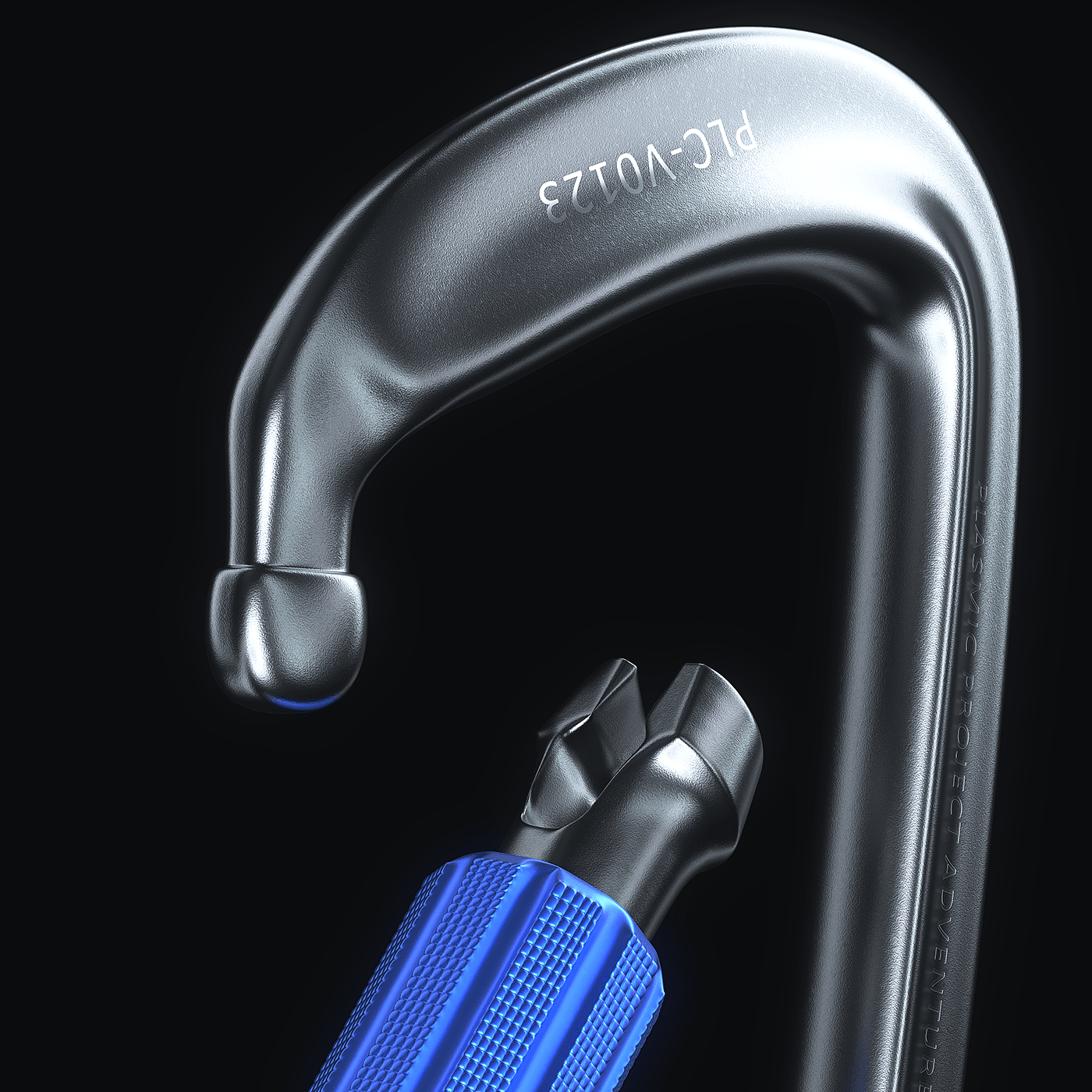 3D model，cgi，Mountaineering，Vertical hook，Carabiner，plc，