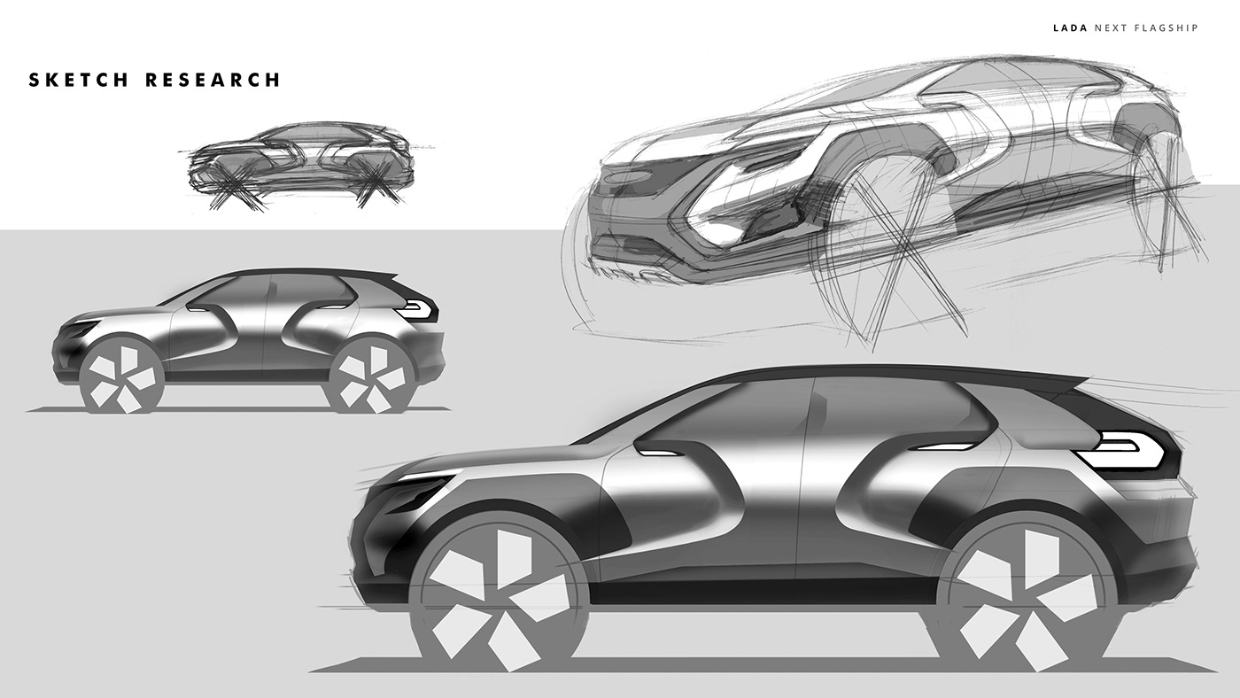 suv，LADA Next，flagship，automobile，Draft hand-painted，