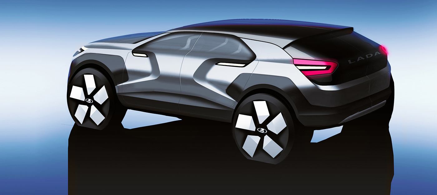 suv，LADA Next，flagship，automobile，Draft hand-painted，