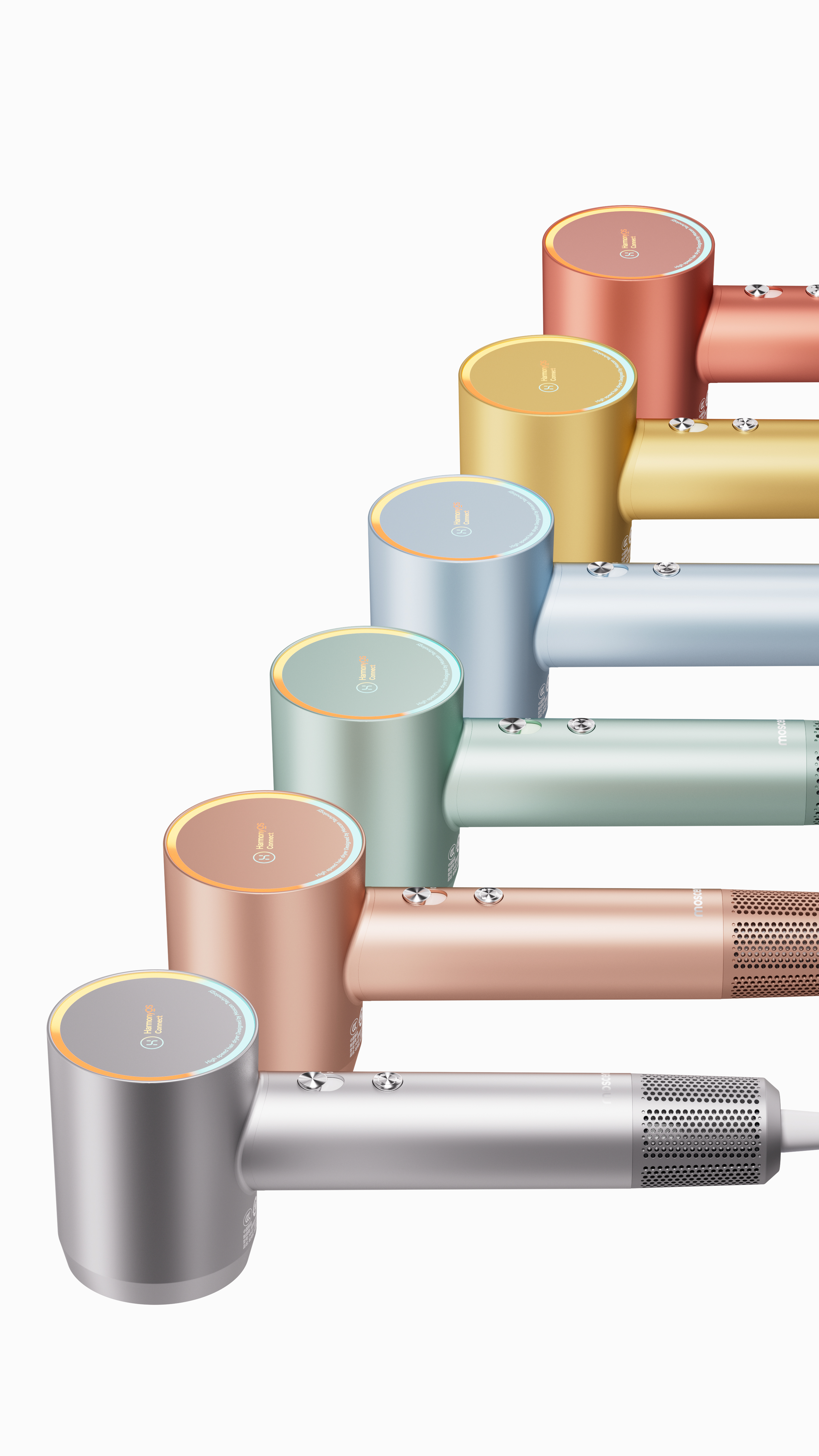 hair drier，High speed hair dryer，Personal care products，visual effect performance，colourful，Render，5% design，