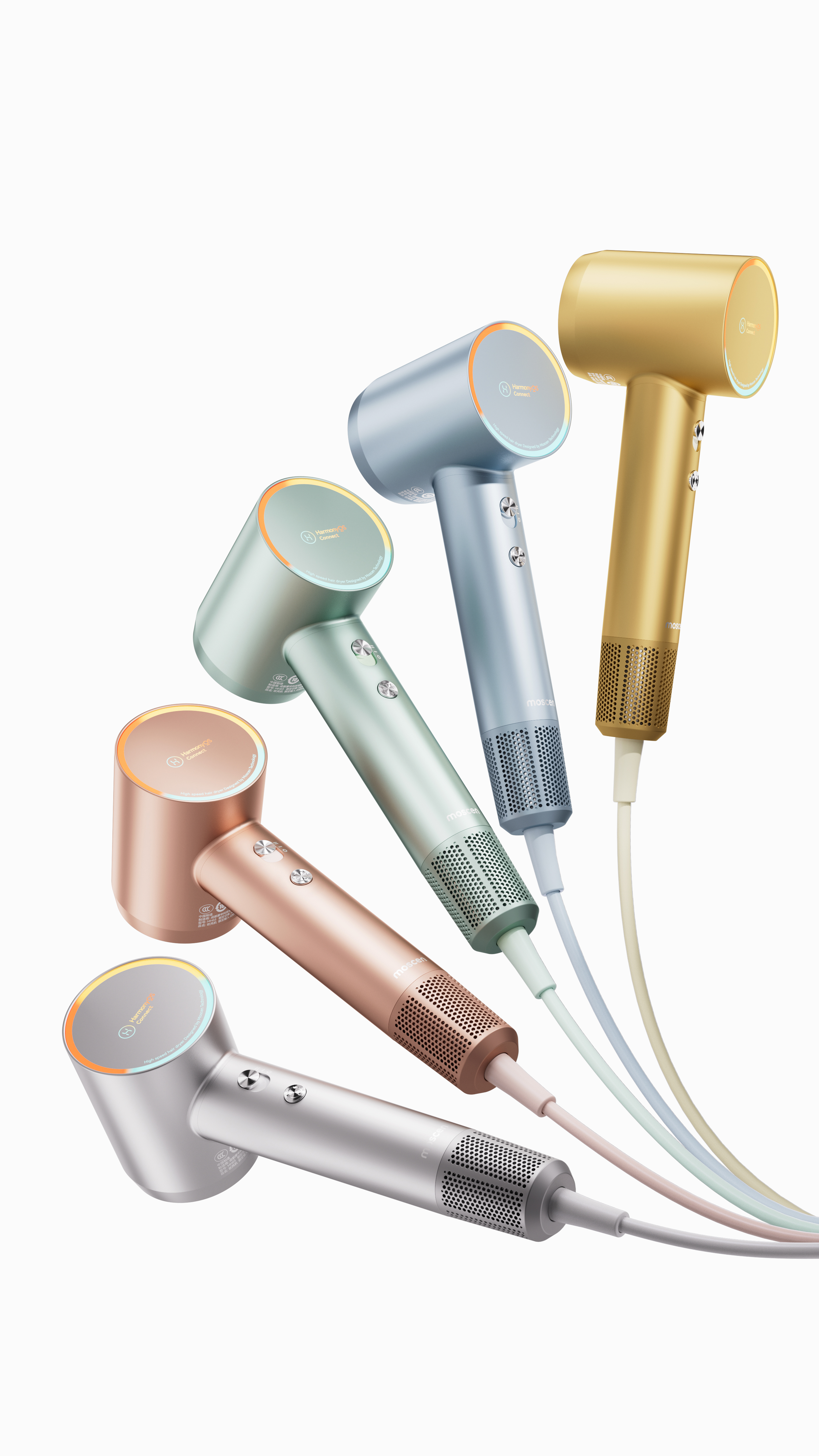 hair drier，High speed hair dryer，Personal care products，visual effect performance，colourful，Render，5% design，