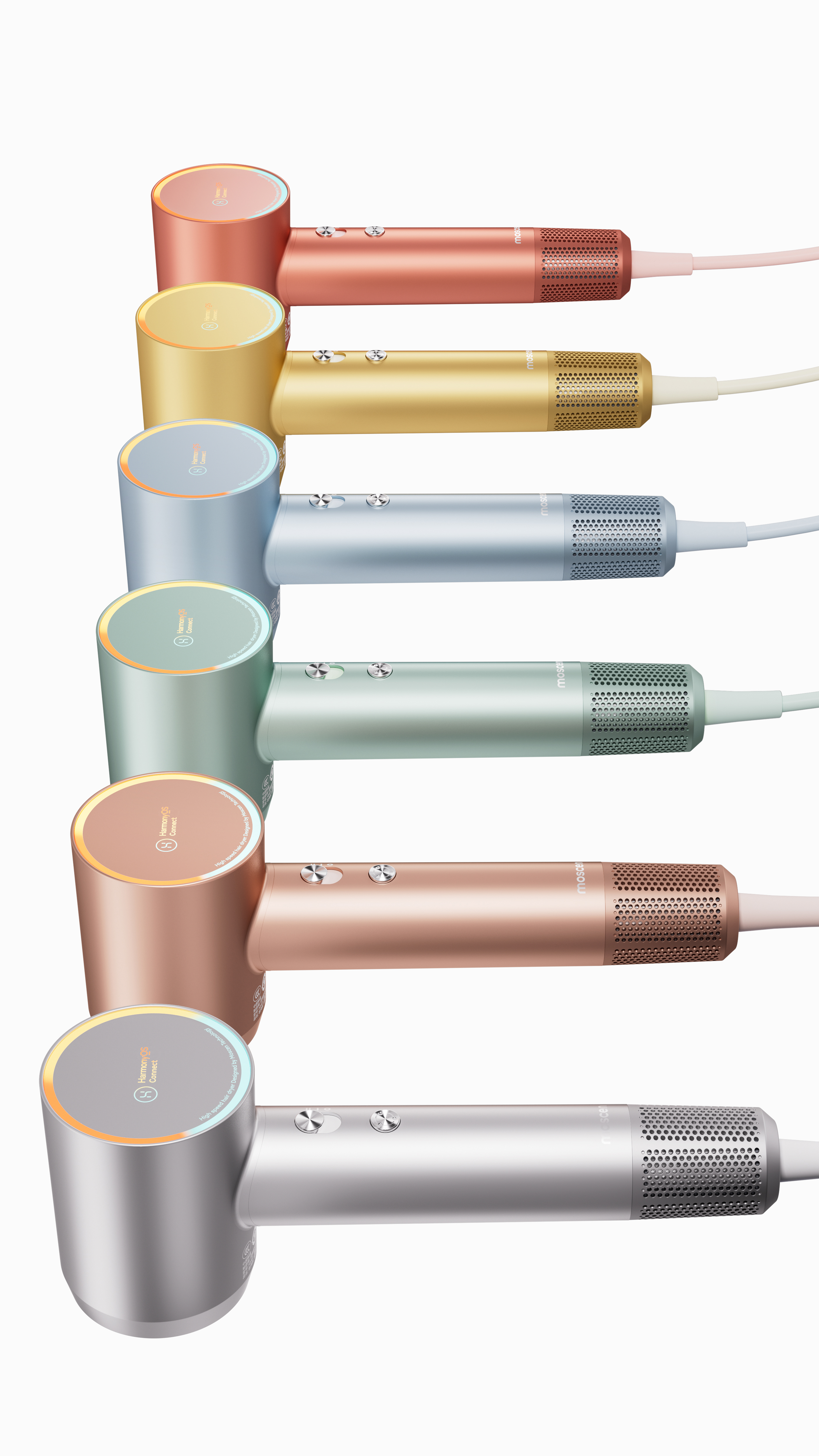 hair drier，High speed hair dryer，Personal care products，visual effect performance，colourful，Render，5% design，