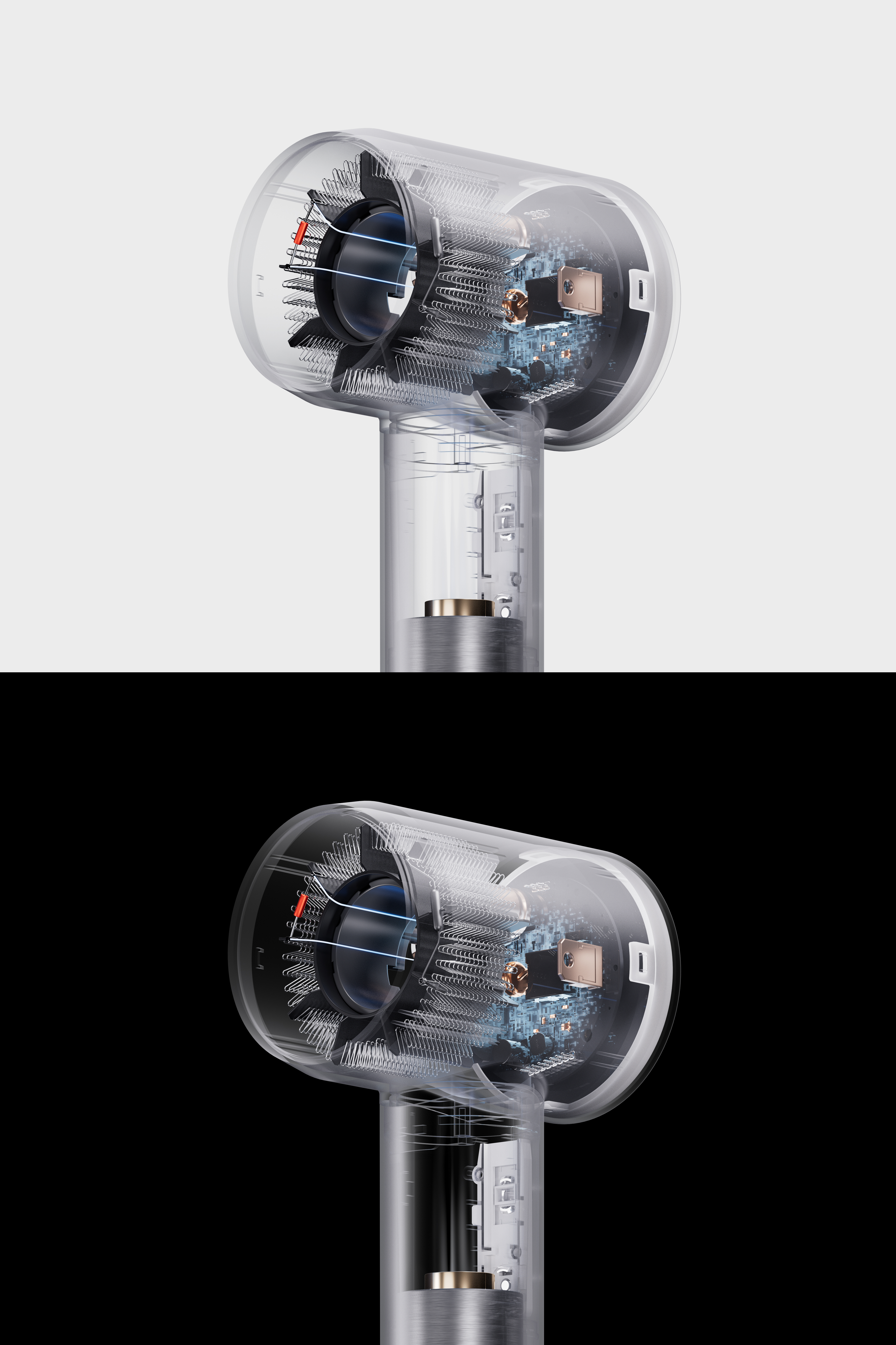 hair drier，High speed hair dryer，Personal care products，visual effect performance，colourful，Render，5% design，