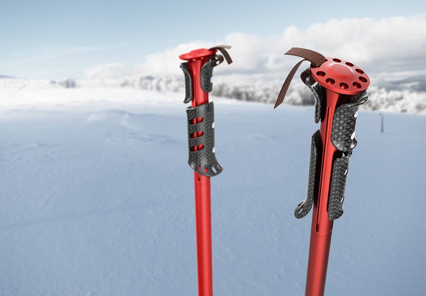 Ski pole concept，Ski pole，Adjustable，