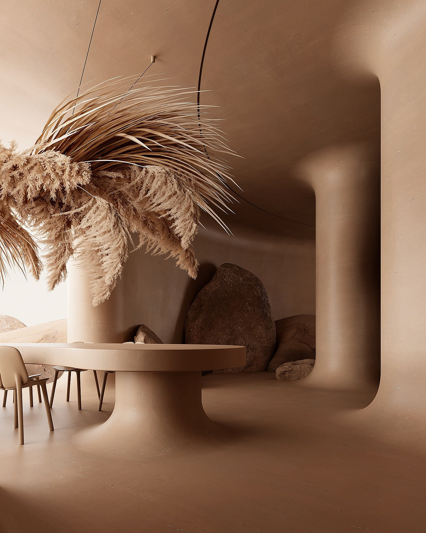 Architecture，inside the city，Design，3dmax，visualization，bedroom，modern，kitchen，