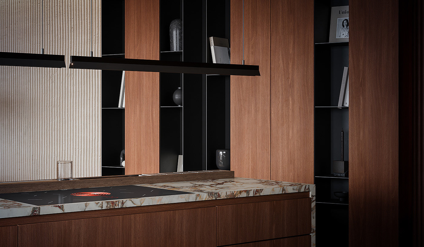 indoor，Interior design，apartment，kitchen，design，