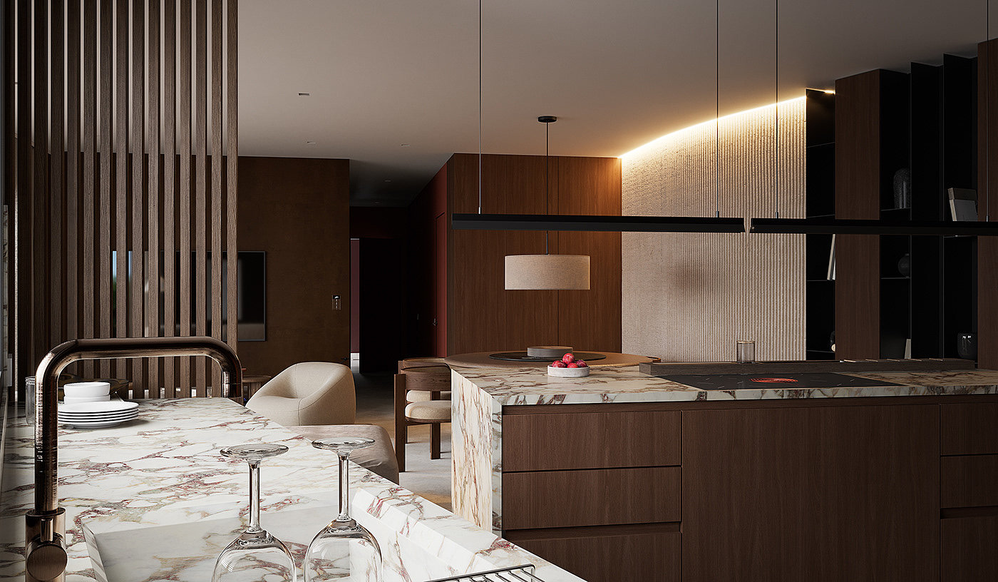 indoor，Interior design，apartment，kitchen，design，