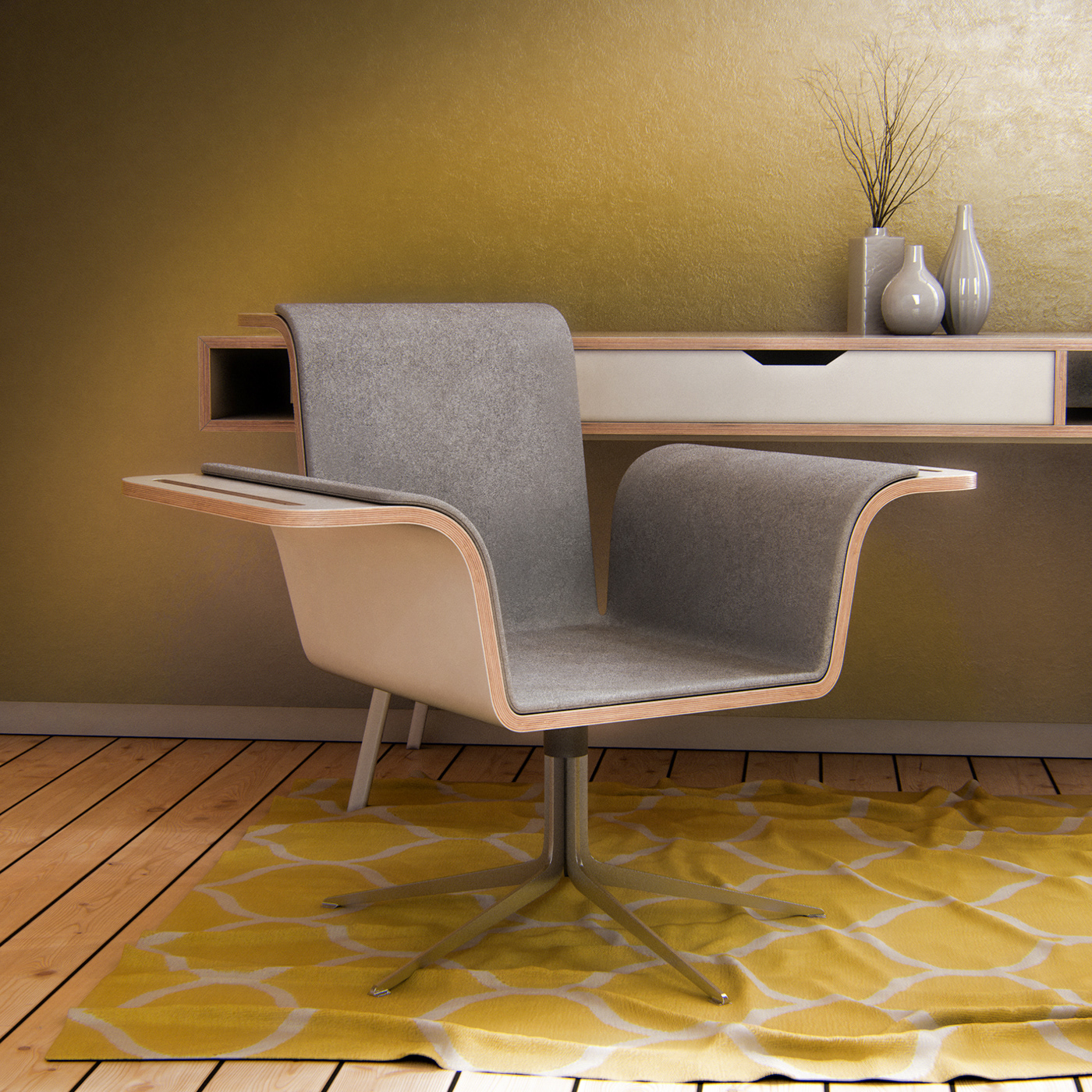 Keyshot rendering，Office chair，Reading lamp，"Open Book"，