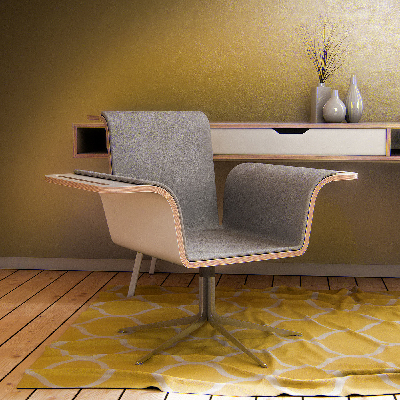 Keyshot rendering，Office chair，Reading lamp，"Open Book"，
