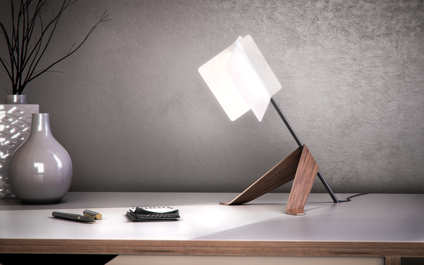 Keyshot rendering，Office chair，Reading lamp，"Open Book"，