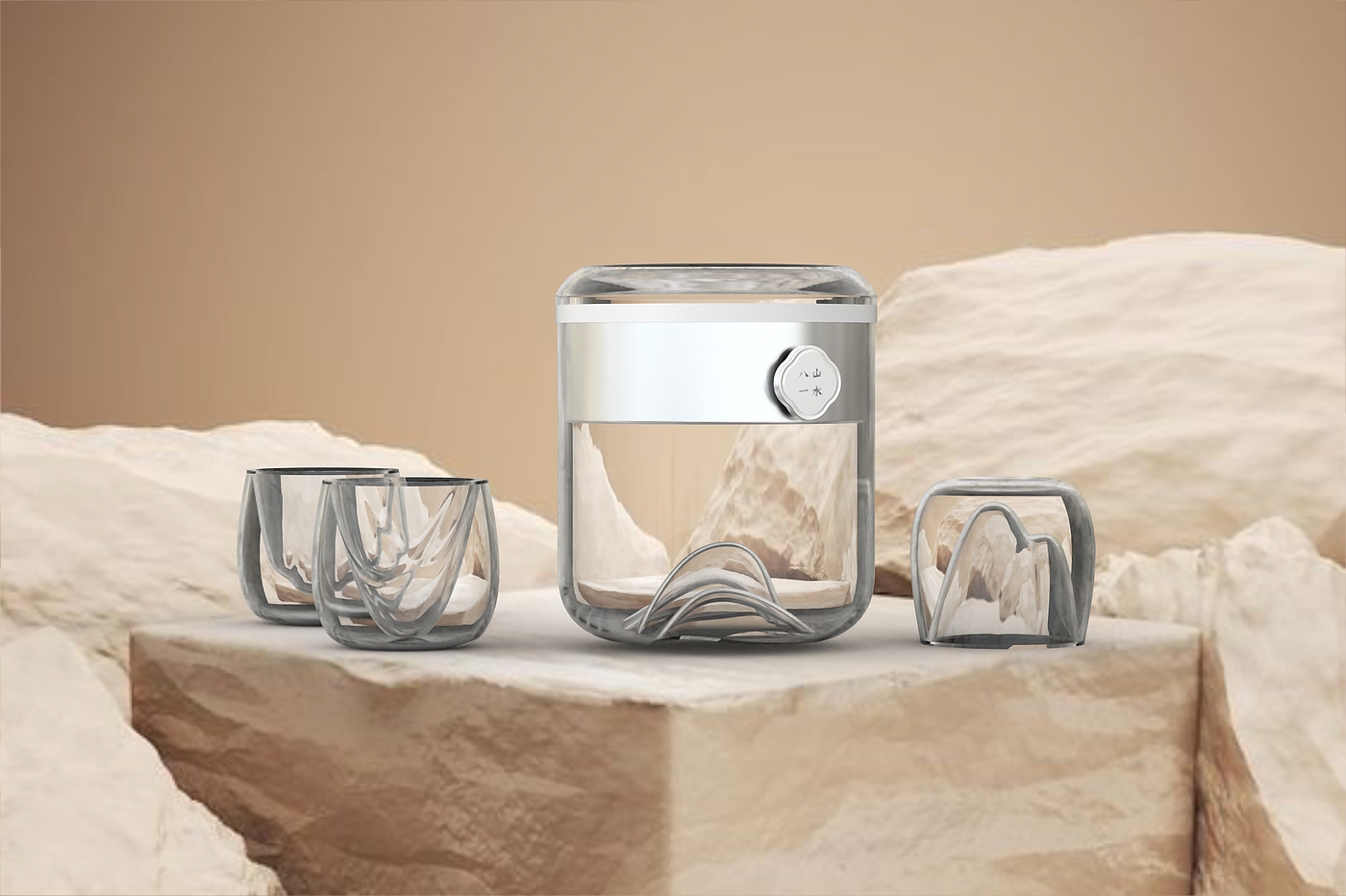 tea set，landscape，Cultural creation，glass，tea，Tea，