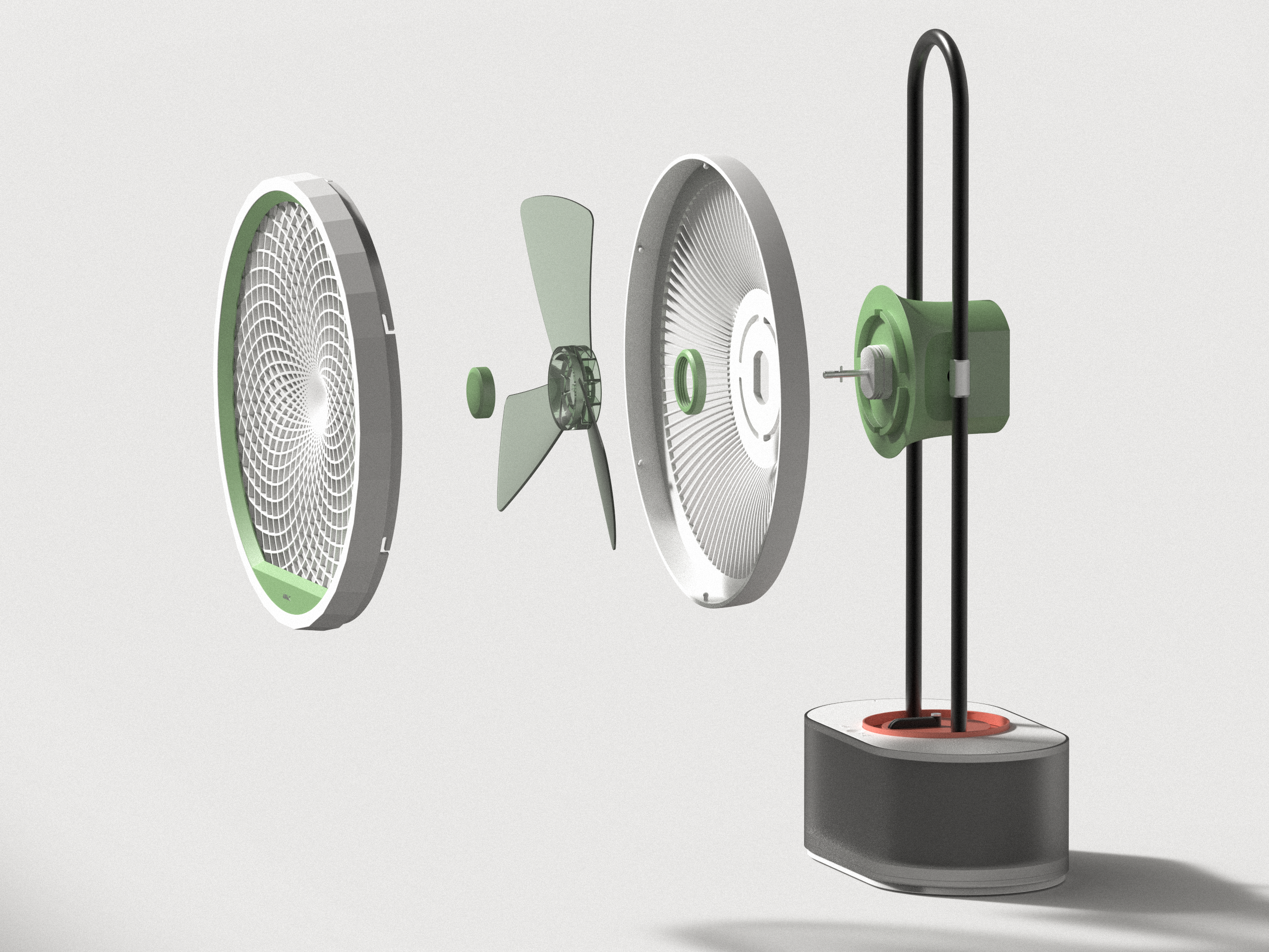 electric fan，household electrical appliances，product design，Angle，