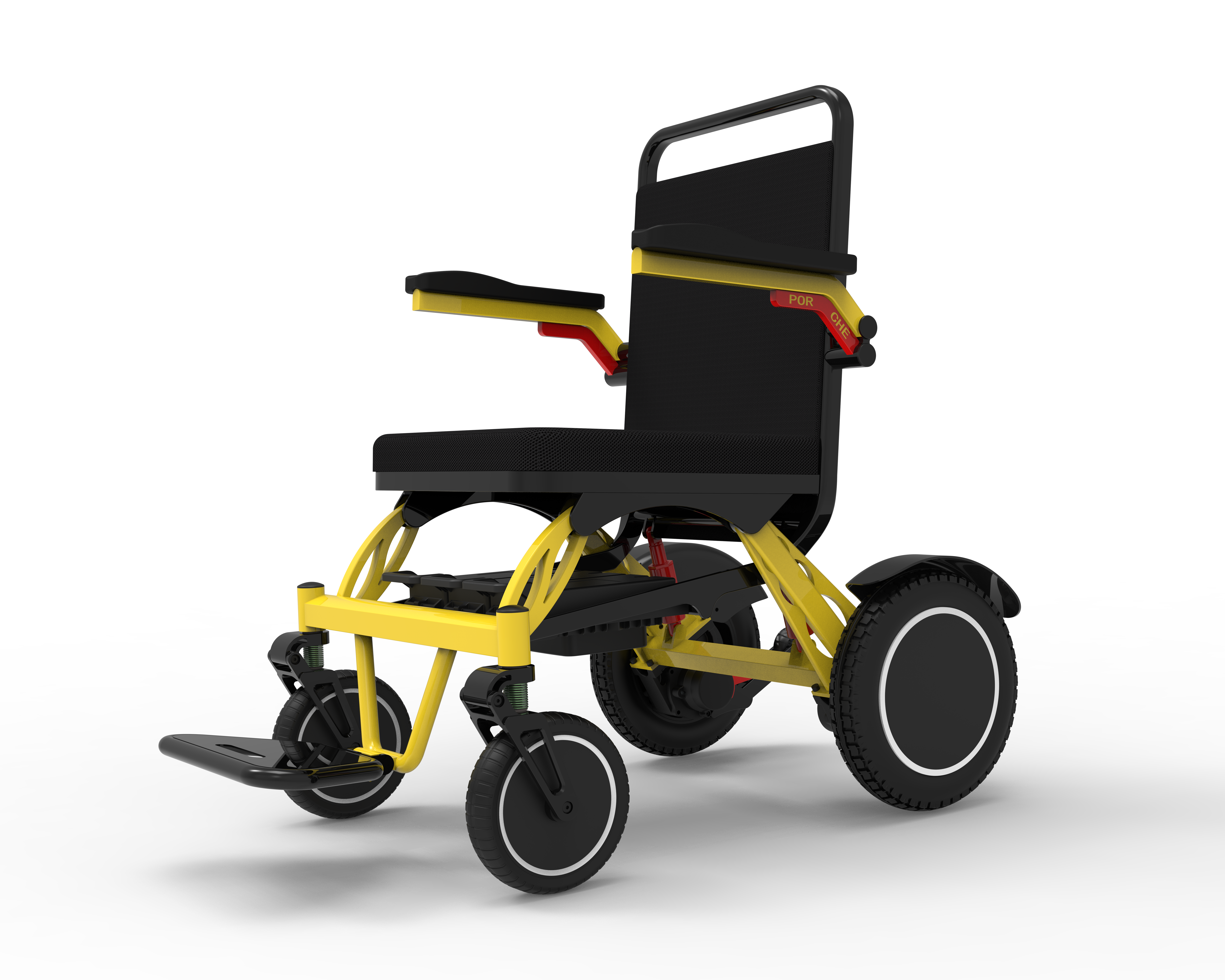 Front and rear wheel suspension electric wheelchair scooter，
