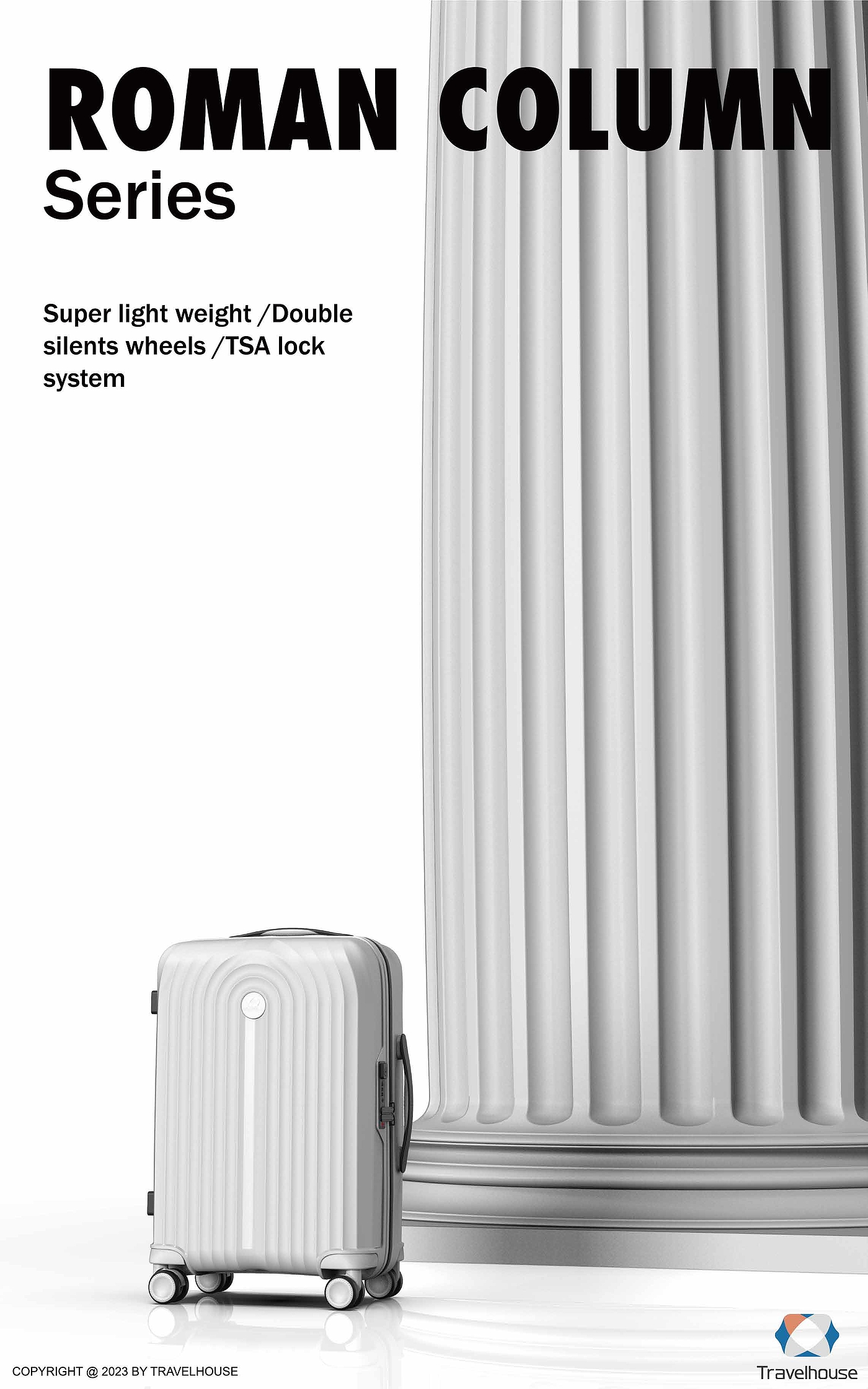 Draw bar box，trunk，Modeling design，Roman column，