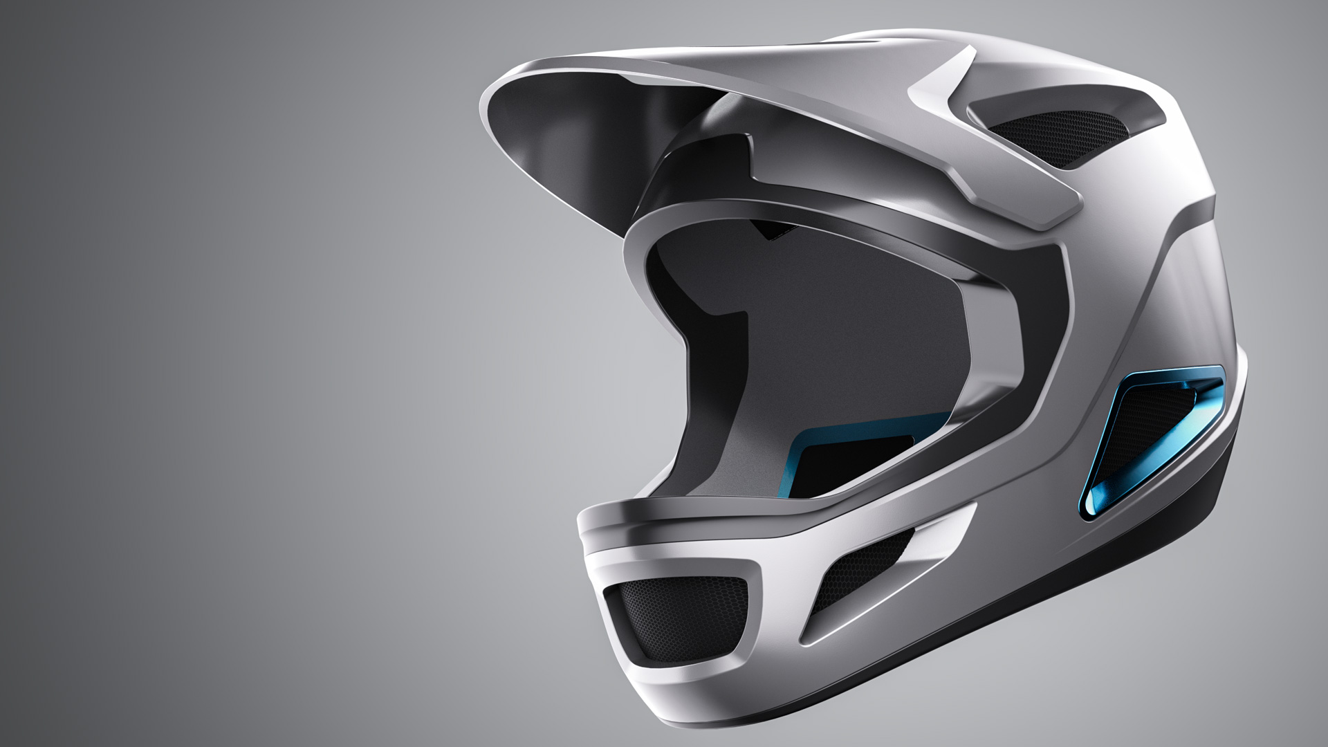 Full-face helmet，3D modeling，Helmet，