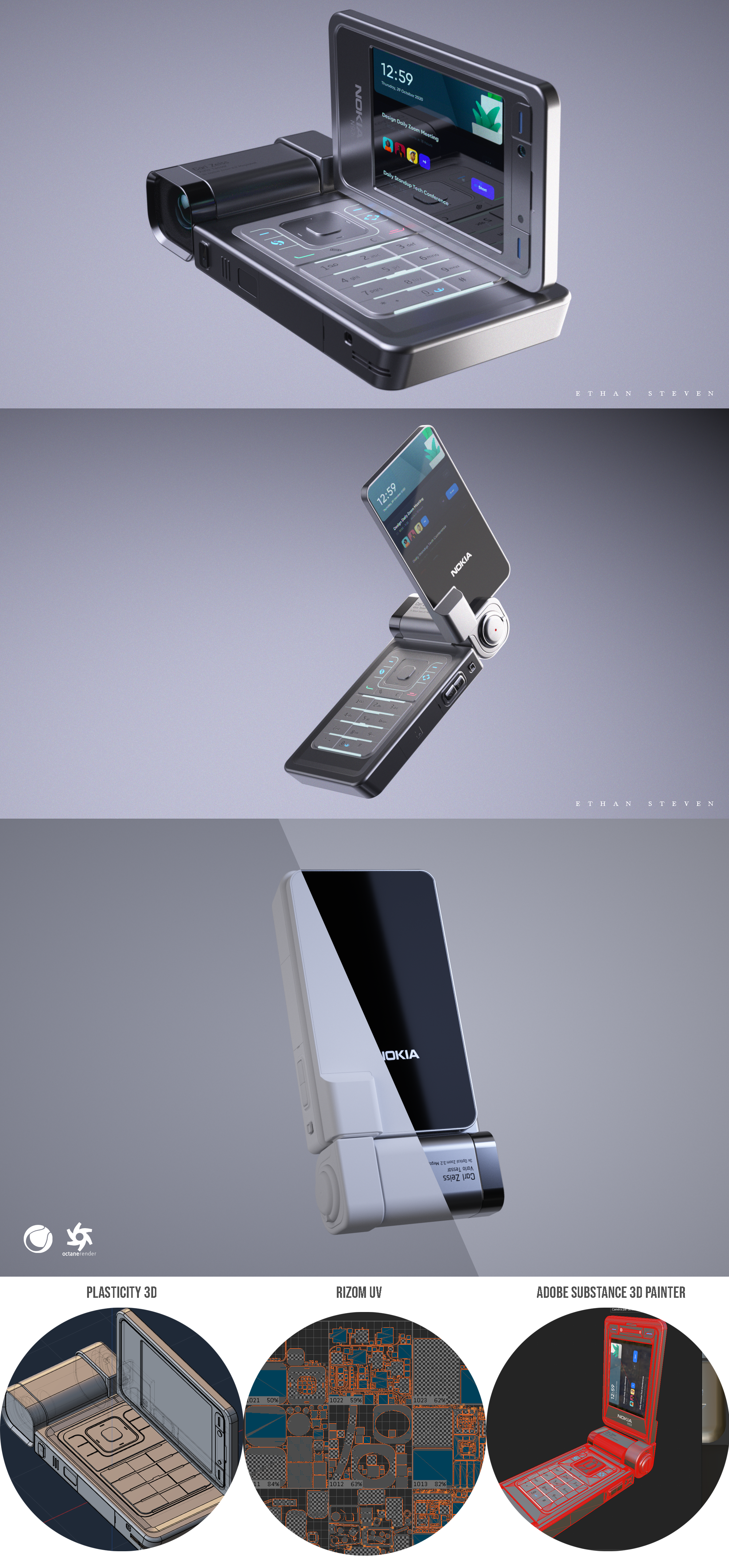 mobile phone，3d，c4d，product design，industrial design，