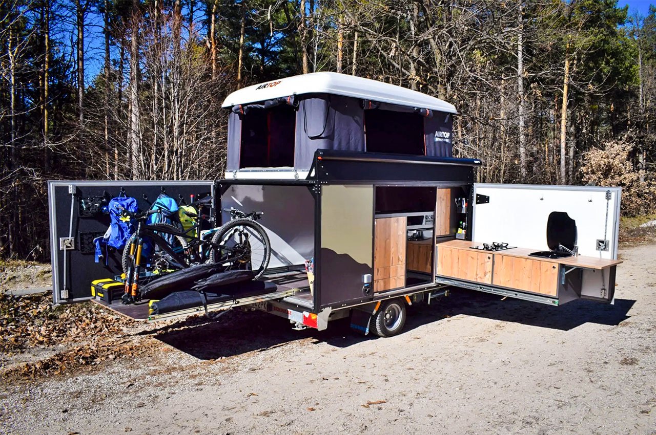 Camping Trailer，industrial design，trailer，vehicle，vehicle，