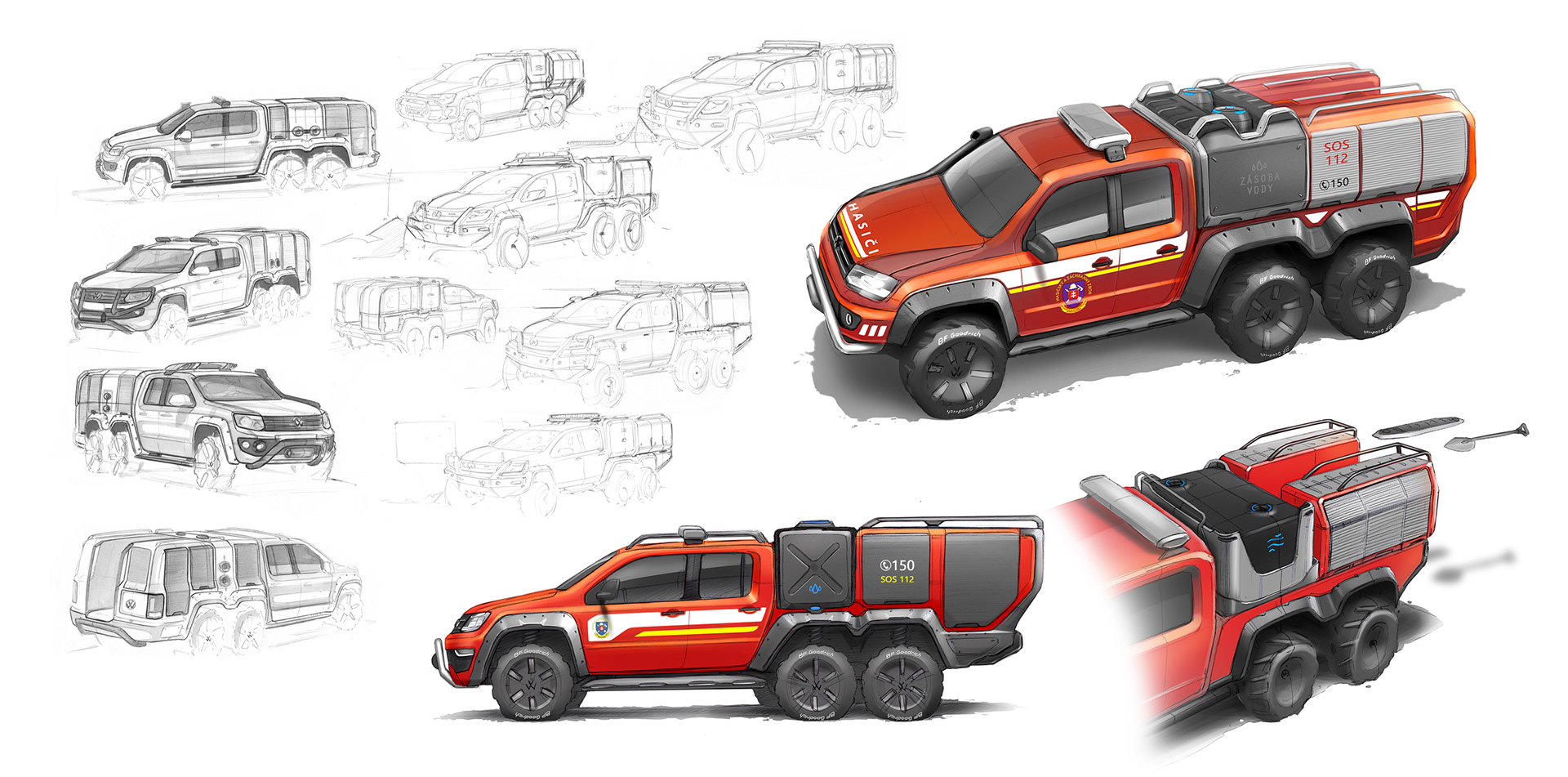 Volkswagen Amarok 6x6，Rescue service vehicle，