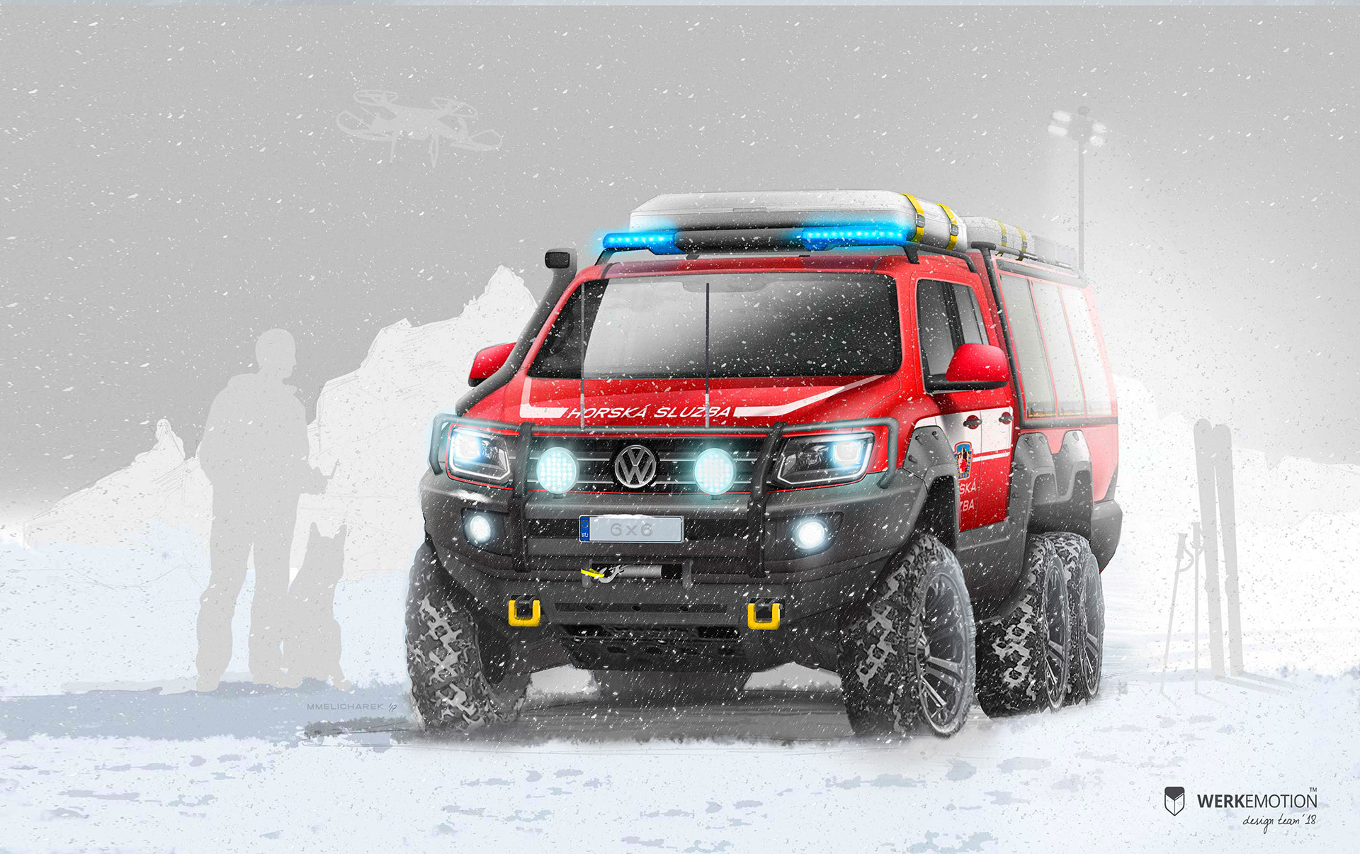 Volkswagen Amarok 6x6，Rescue service vehicle，