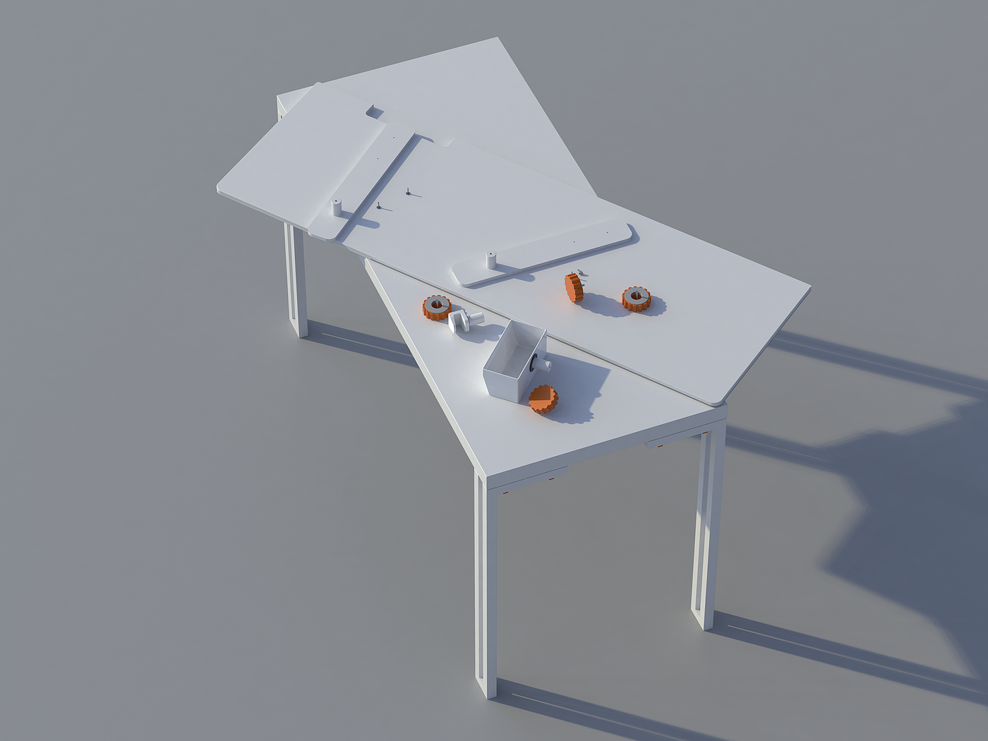 工作台，桌子，Parallel，家具，办公，产品设计，