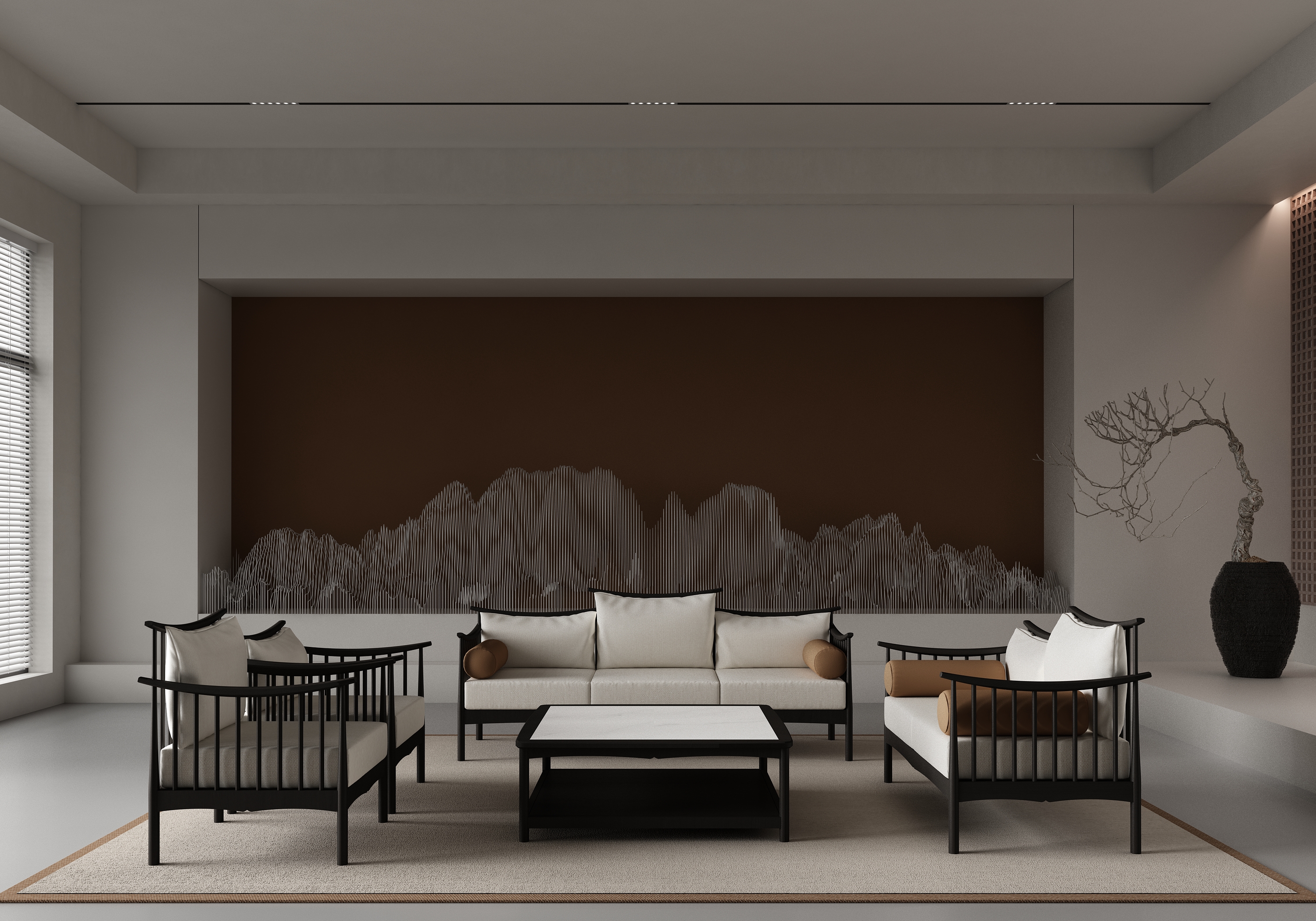 Solid wood furniture，New Chinese style，sofa，modern，Oriental Aesthetics，Buddhist mood，tradition，