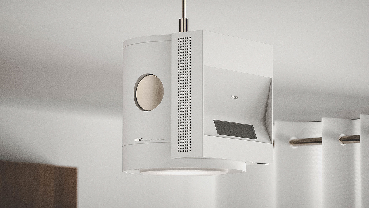 Helion，Projector，product design，white，