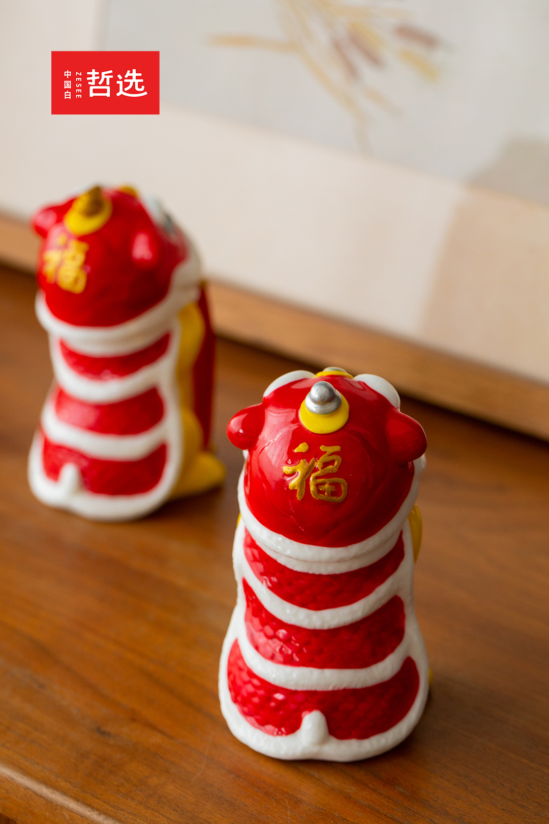 ceramics，Lion dance，Ornaments，National tide，