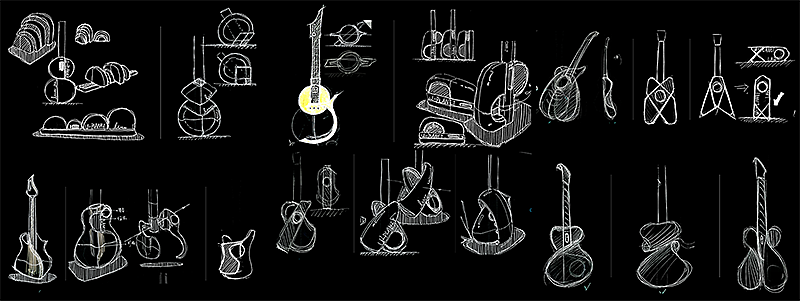 guitar，inward，